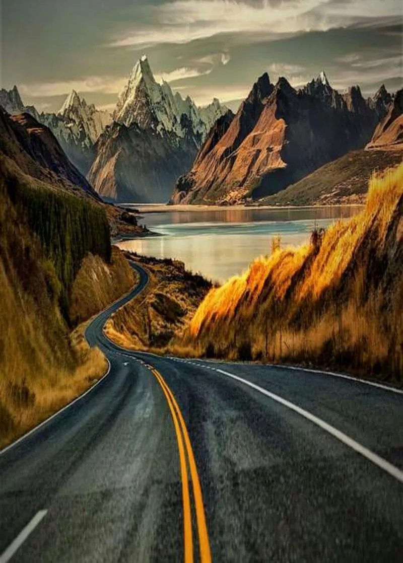 Mountain iphone, road, essential, roads, heaven, forest, natural, phone, dark, HD phone wallpaper