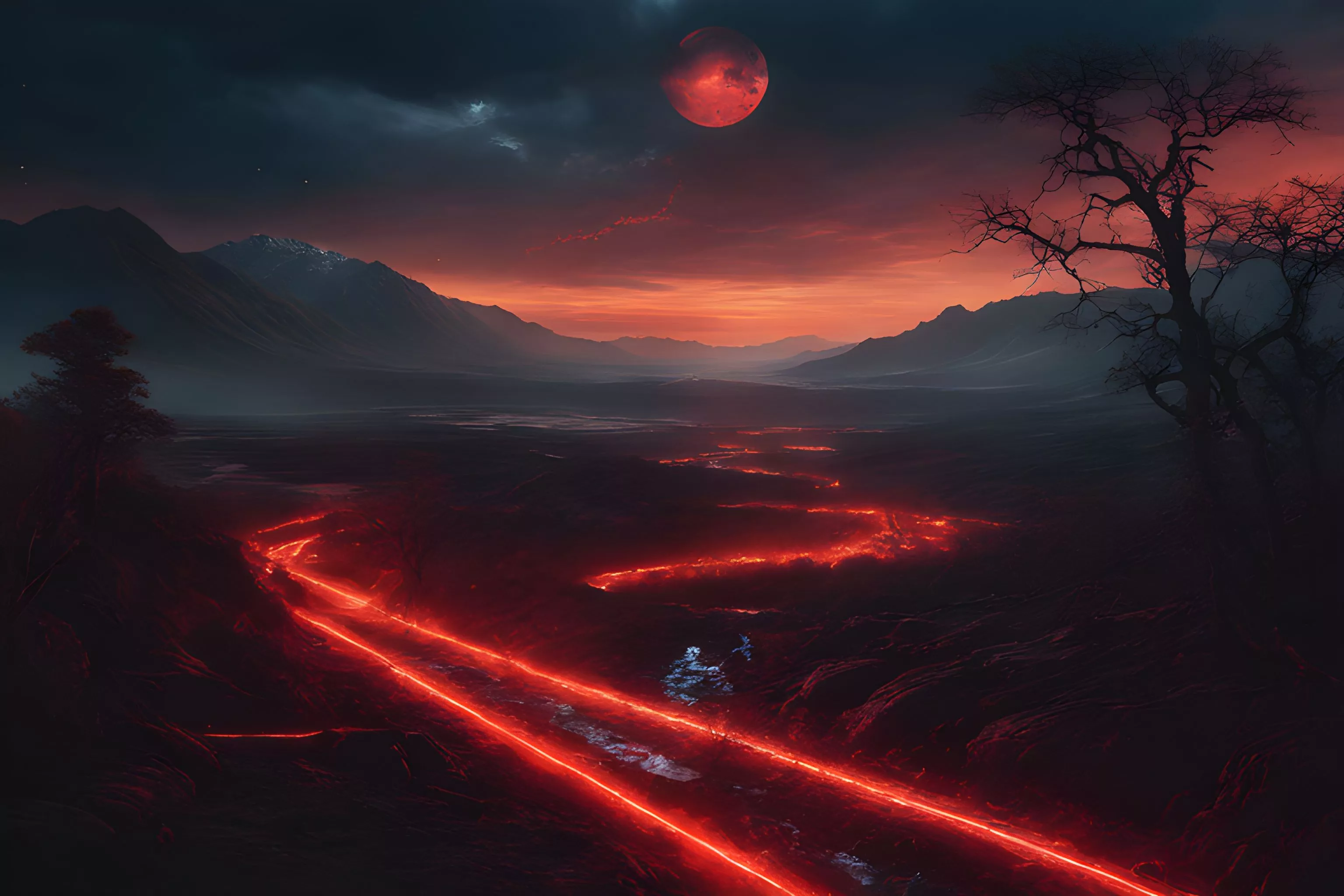 Apocalyptic Night 4K Dark Moon Night