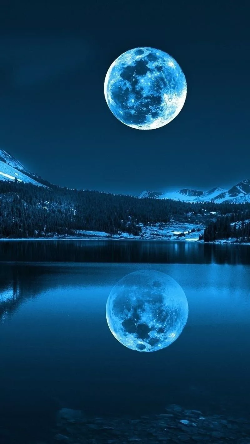 HD blue moon wallpaper