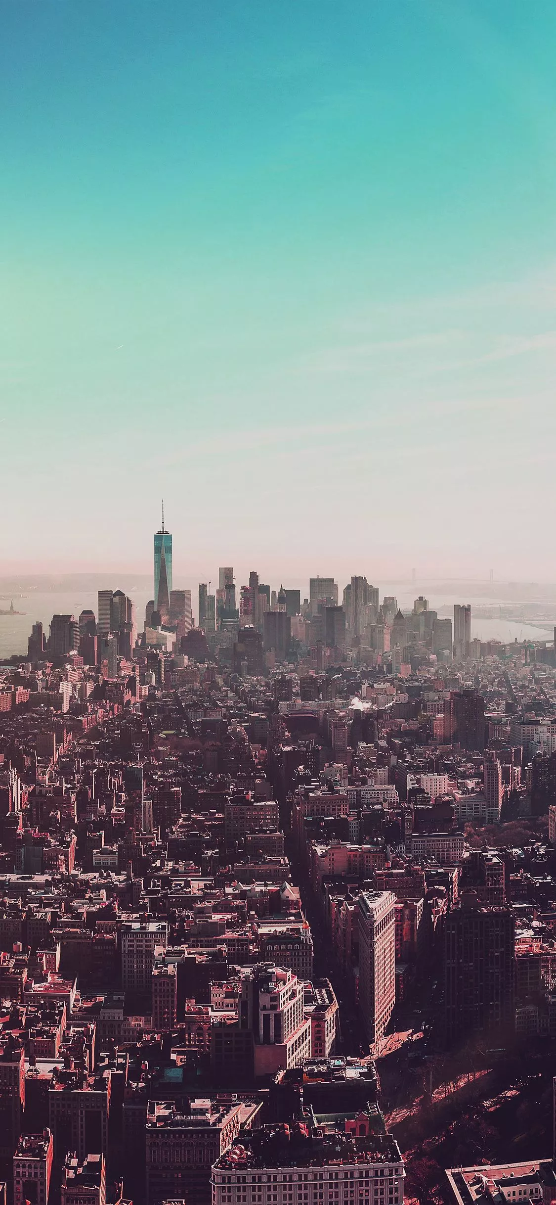 City View Newyork Fly Blue Wallpaper