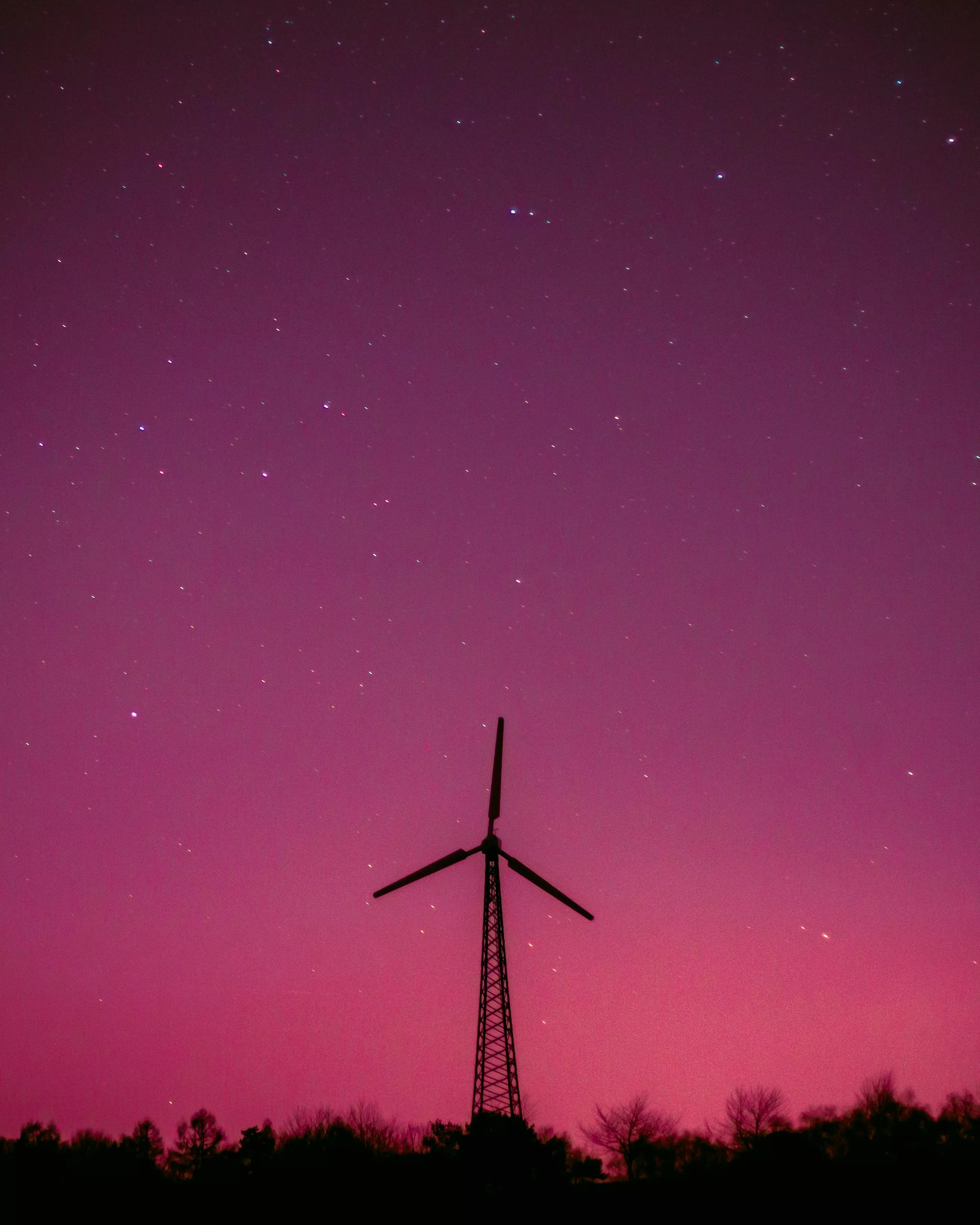 Windmill Under Starry Sky · Free Stock
