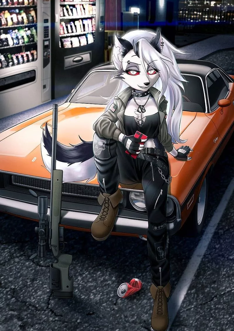 Loona, auto, car, helluva boss, vizipop, HD phone wallpaper