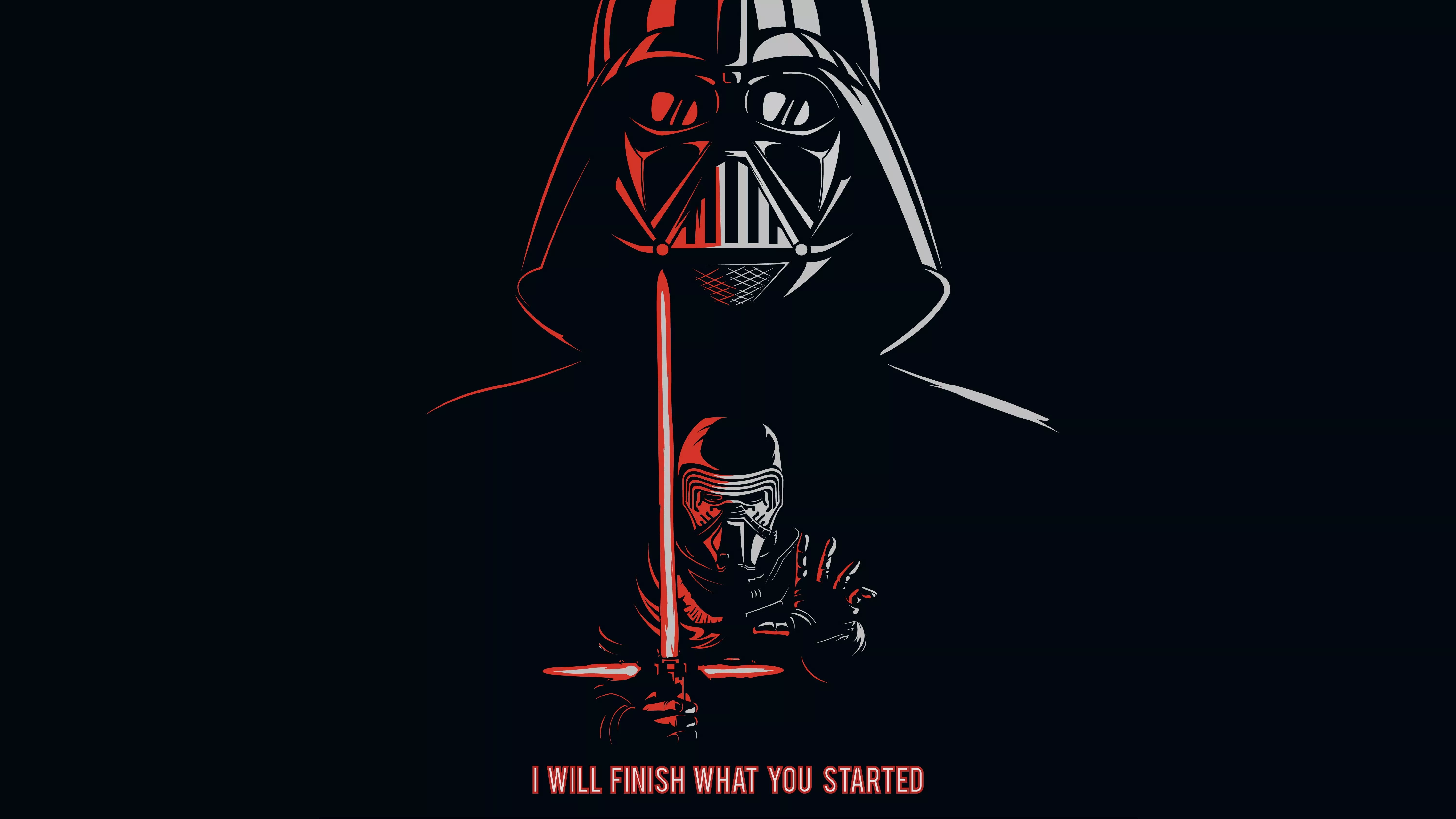 Darth Vader Kylo Ren Quotes 5K, black