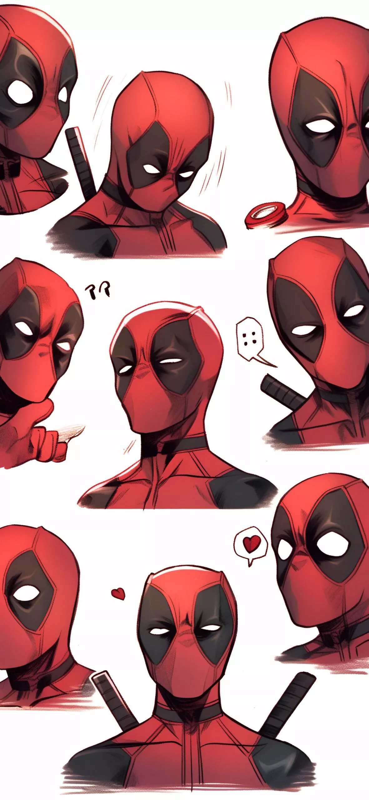 Deadpool Emoji Pattern Wallpaper