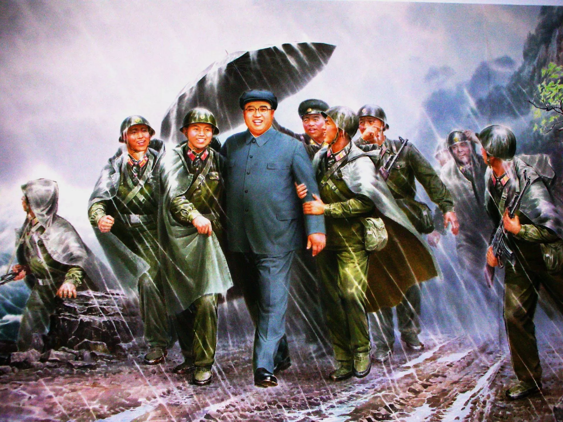North Korea Kim Jong Il Rain Painting