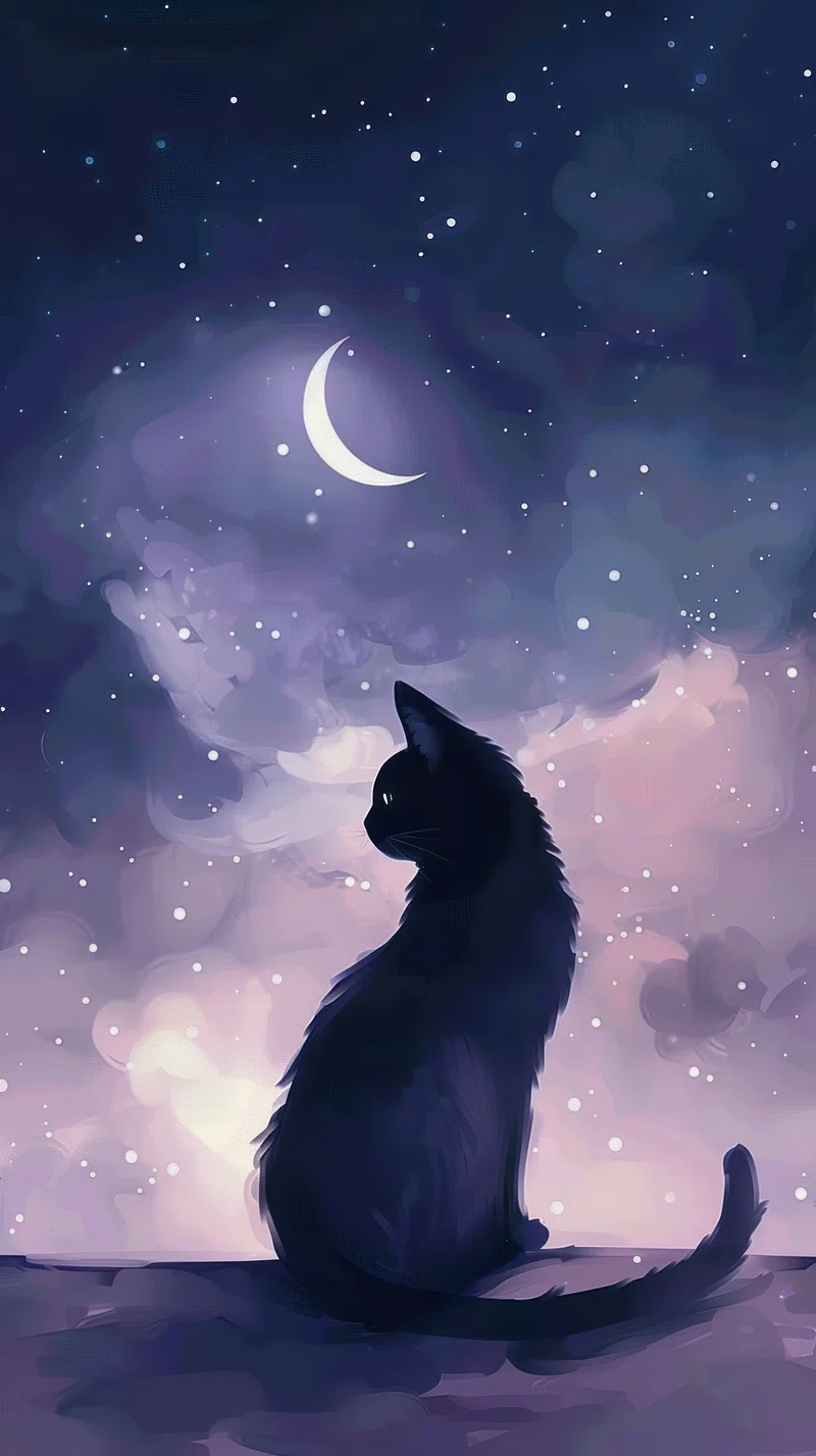 Cute Cat Wallpaper Dark Image. Free