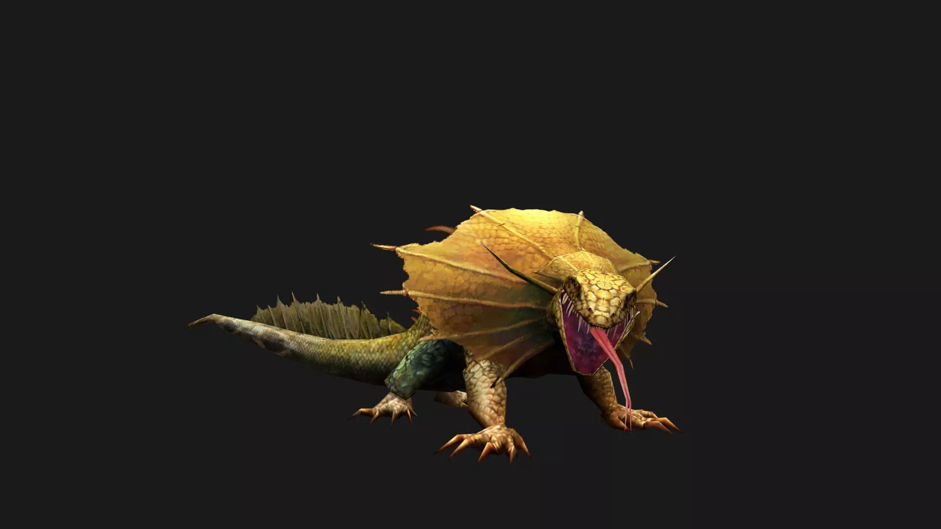 Animated Frill Necked Lizard 3D Model