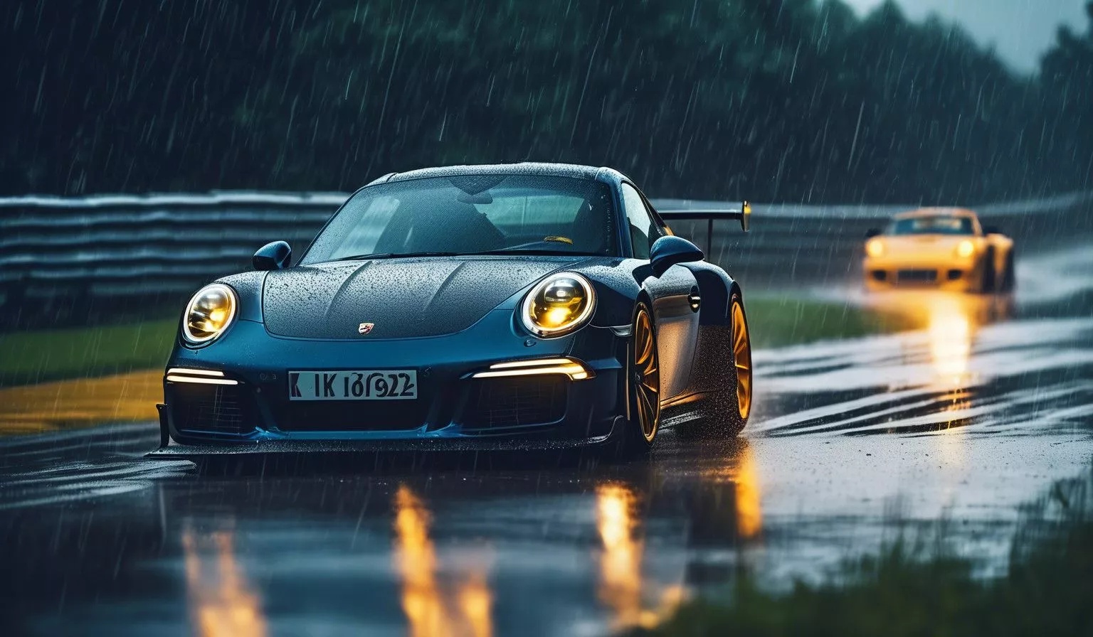 Porsche 911 in the Rain: A Mesmerizing