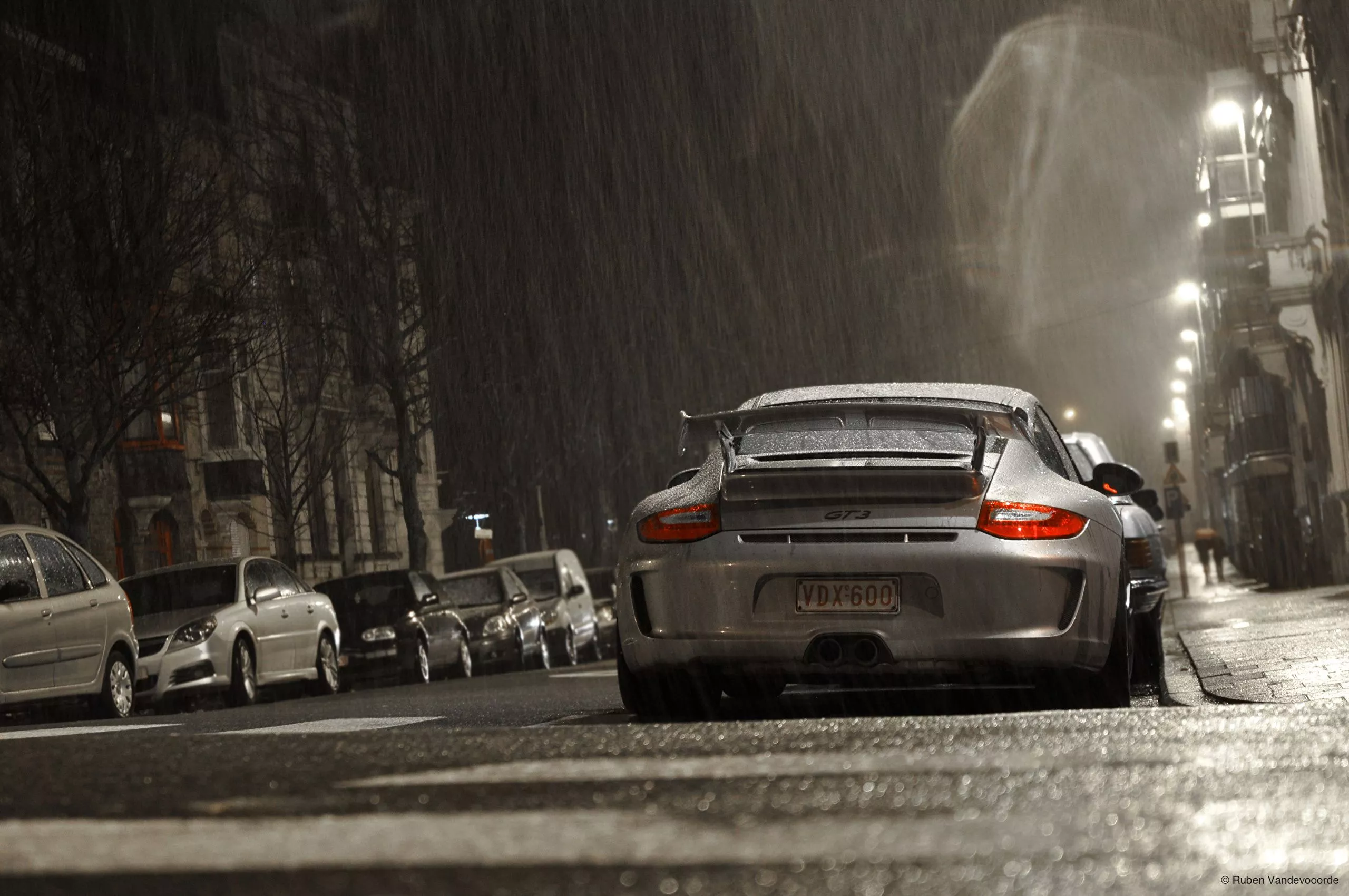 Photos Porsche gt3 Rain Street Cars