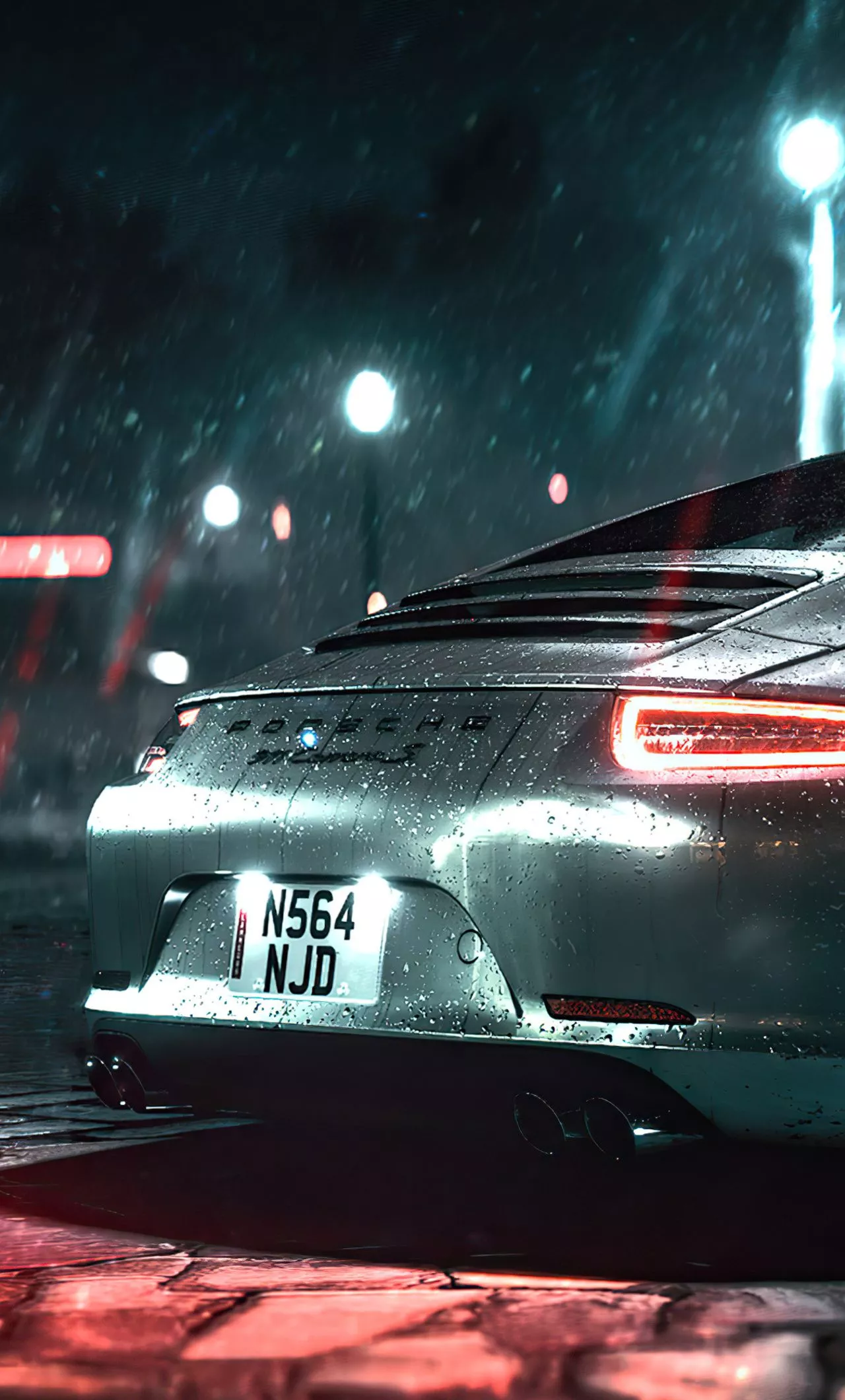 Porsche 911 Rain 4k