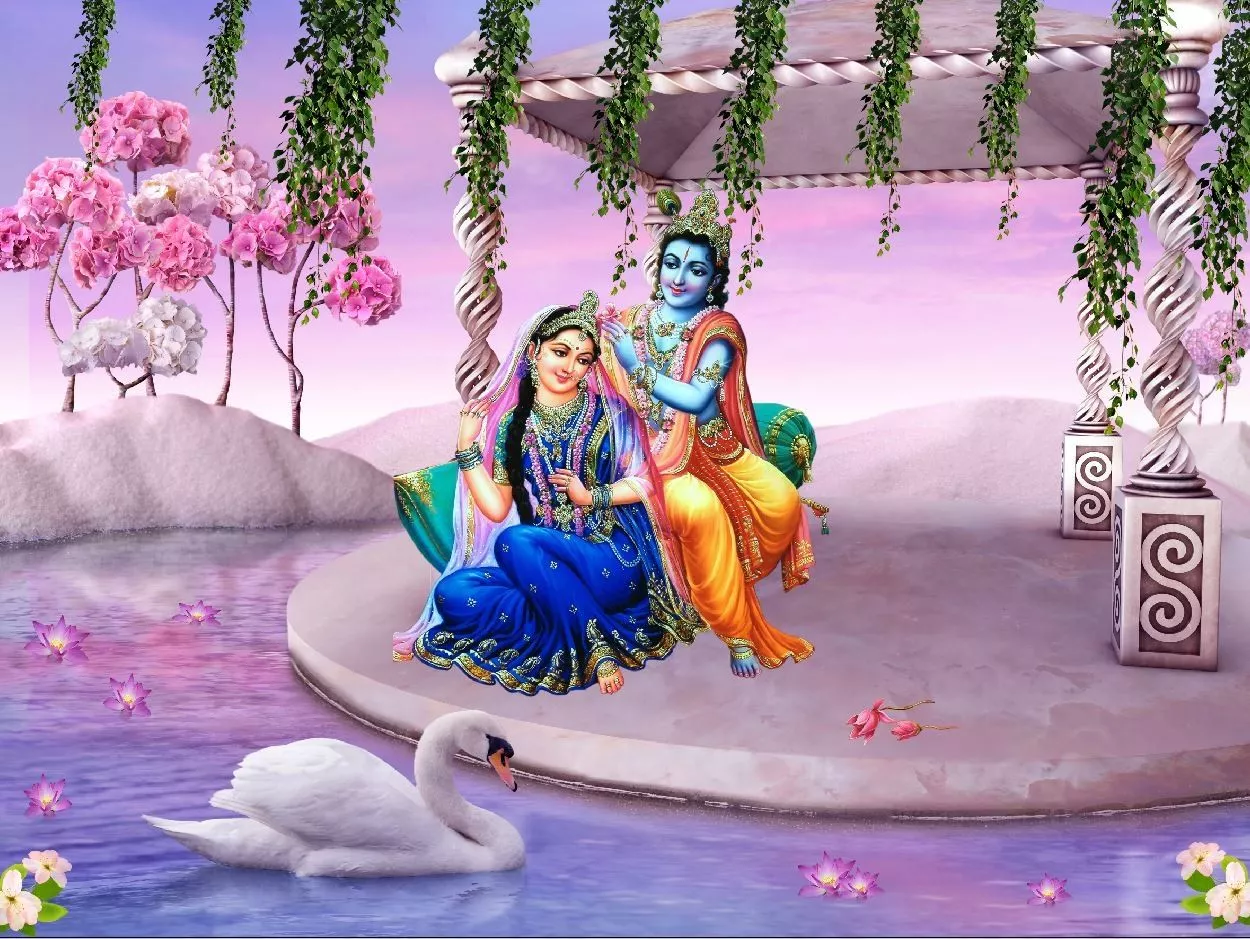 3D Radha Krishna Wallpaper At Rs 95 Sq