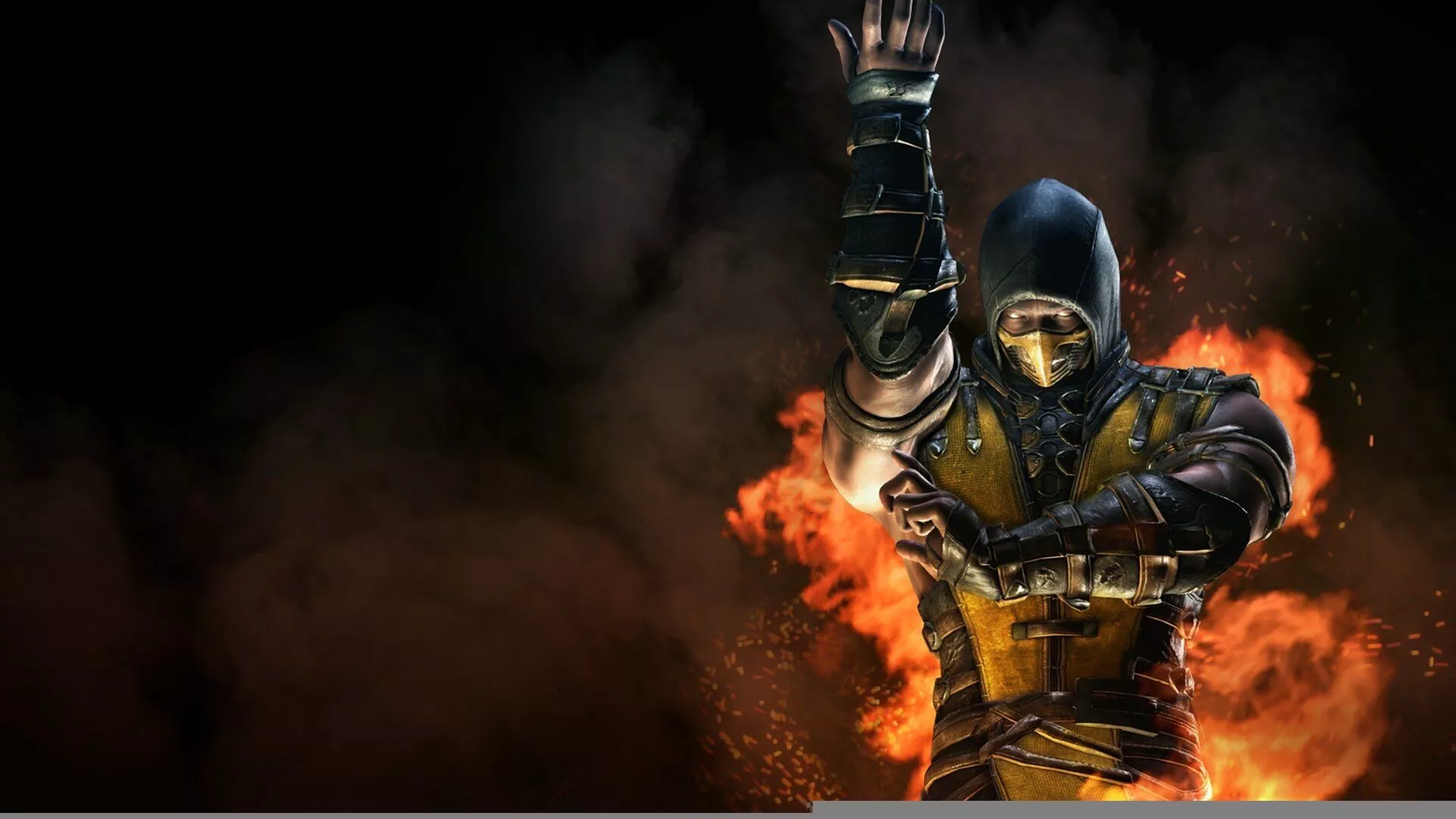 Wallpaper Yellow, Fire, Ninja, Scorpio