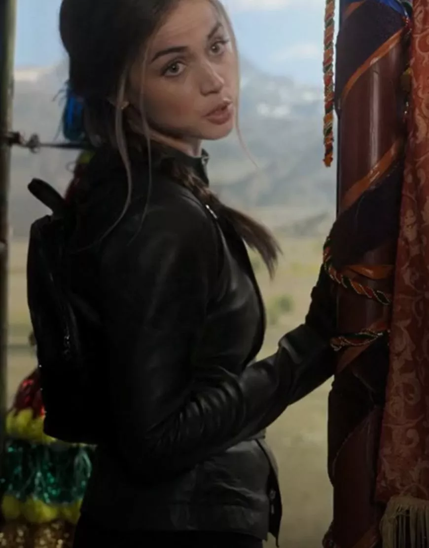 de Armas Black Leather Jacket