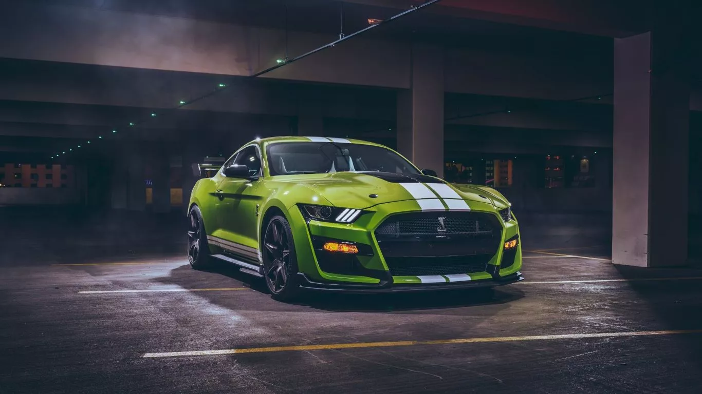 Download wallpaper 1366x768 green ford