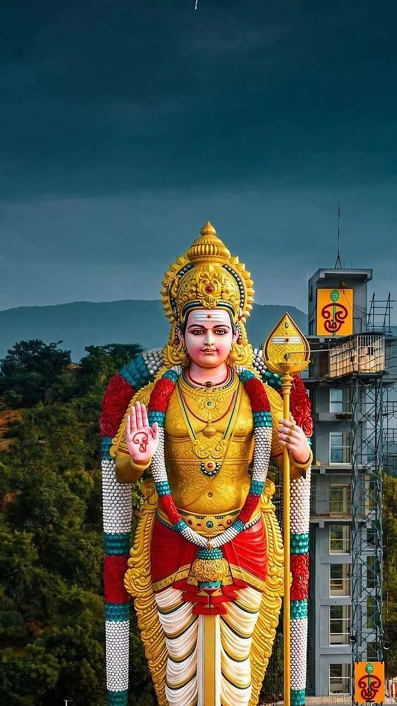 Murugan, Golden Statue, bhakti, devotional, HD phone wallpaper