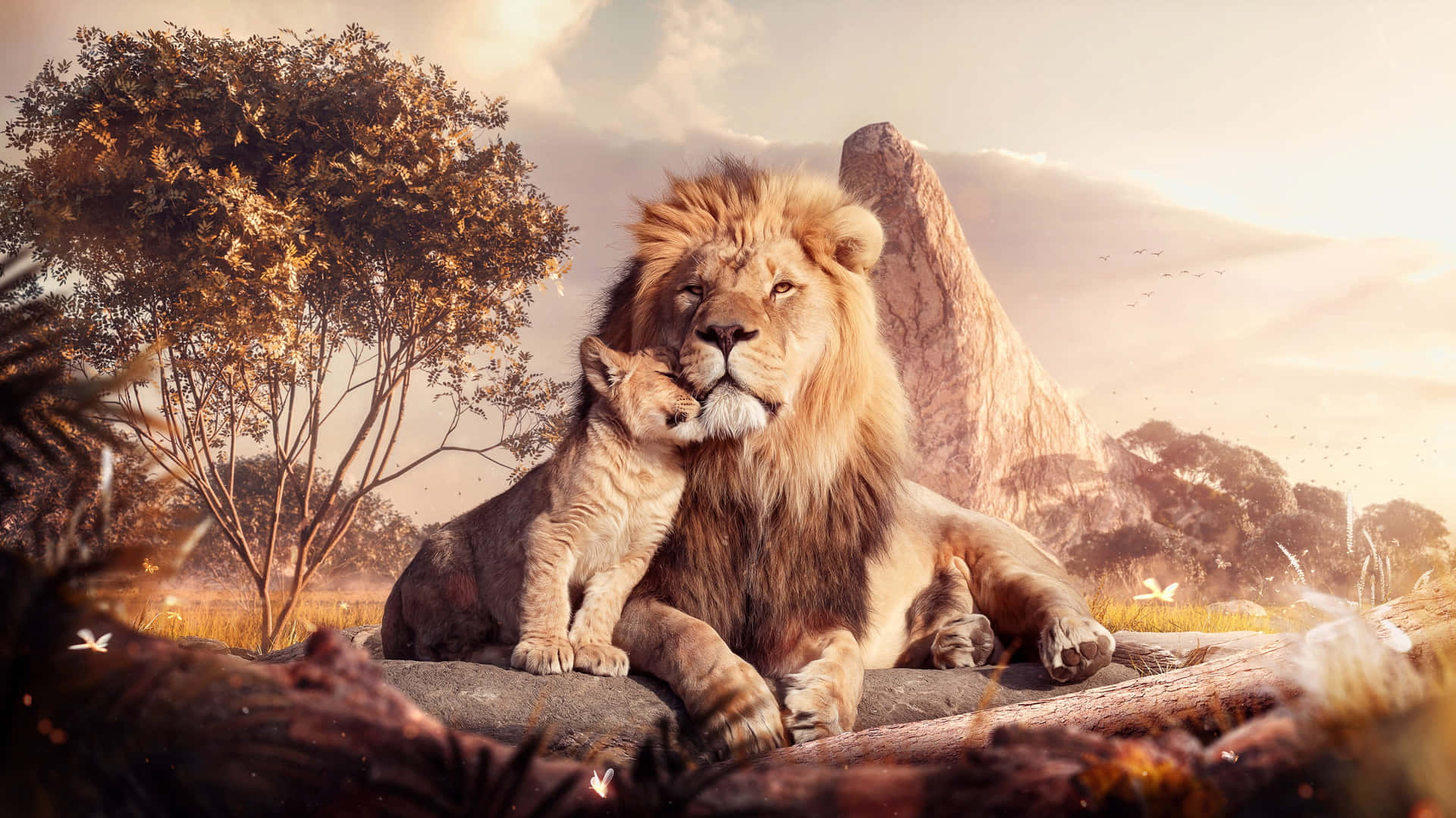 Download 3D Mufasa And Simba Lion King