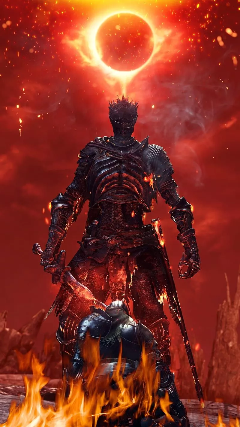 HD fire sword god wallpaper