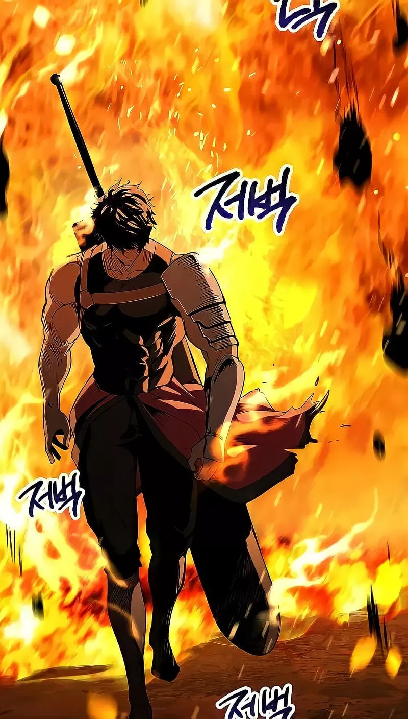 Manhwa, Sword king, anime, fire, anime boys, sword, HD phone wallpaper