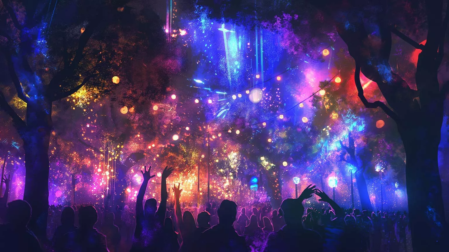 Colorful Festival Night Party Desktop Wallpaper