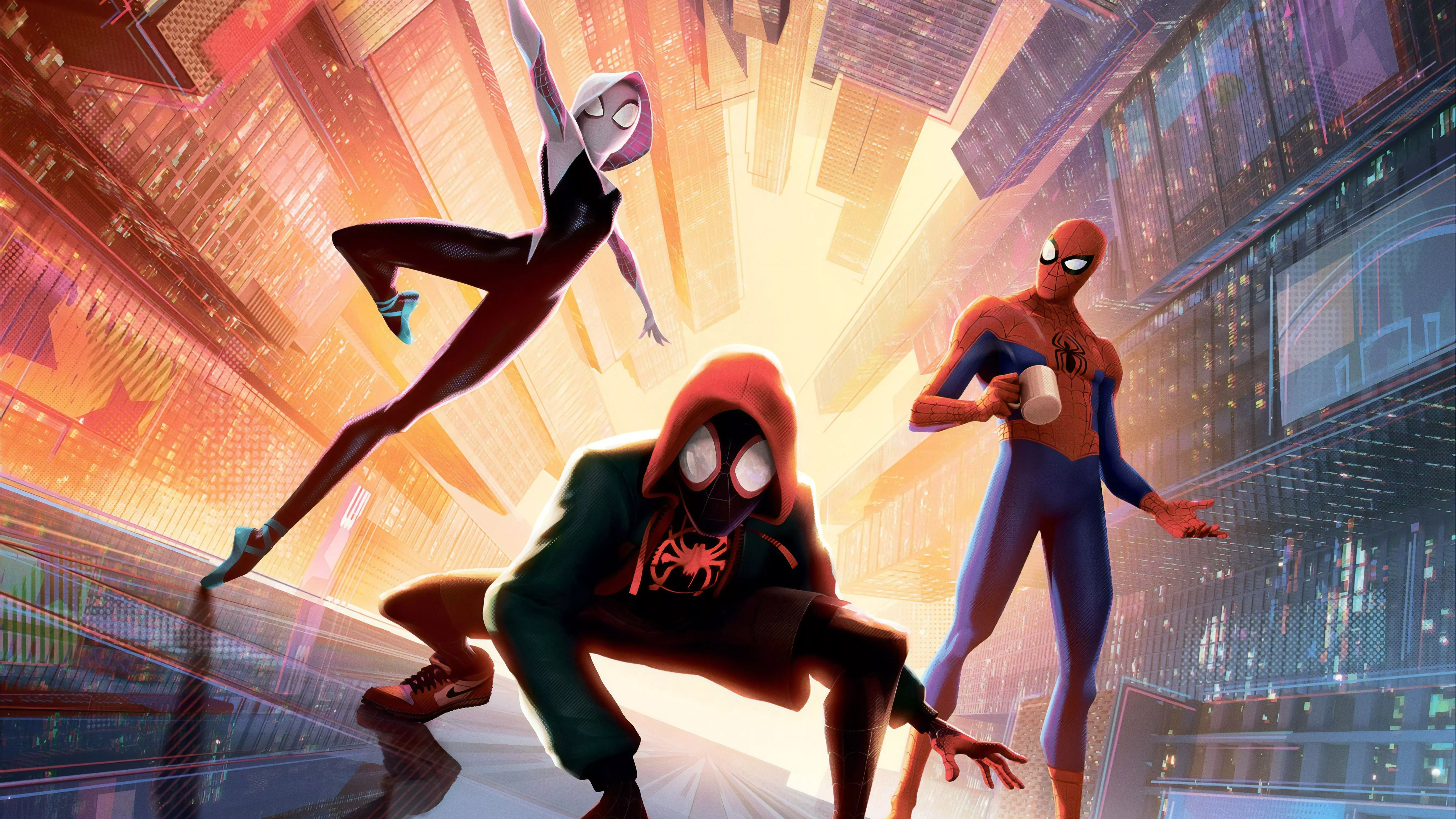 Download Miles Morales Spider Gwen Spider Man Movie Spider Man: Into The Spider Verse 4k Ultra HD Wallpaperx3042