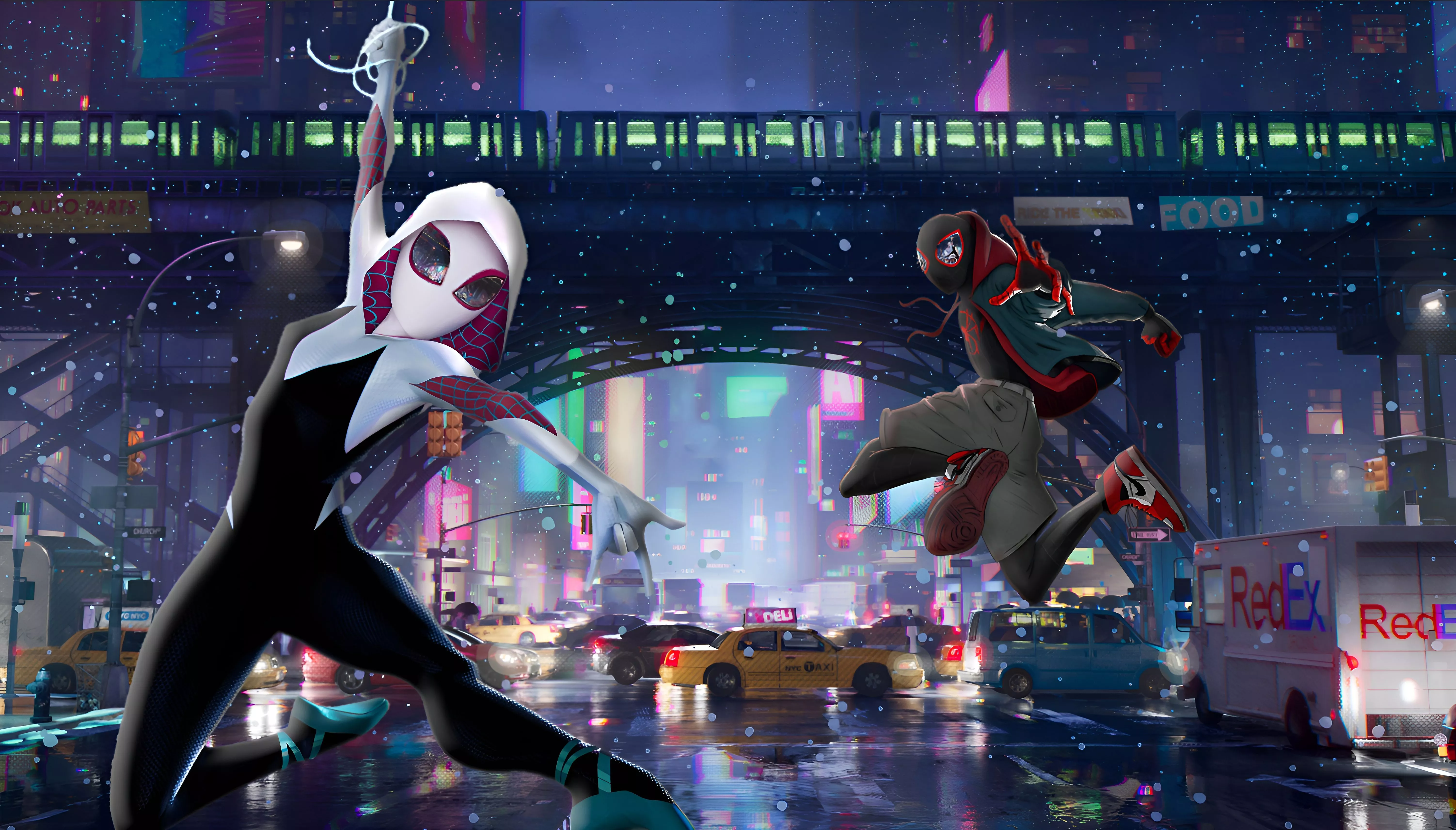 Spider Gwen & Miles Morales Blaze Through Spider VerseK Ultra HD Wallpaperx3424
