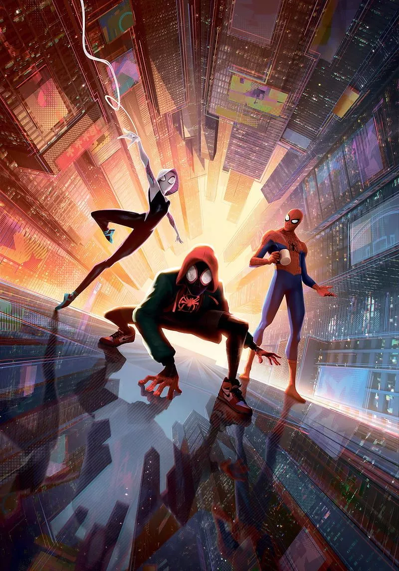 Spider Gwen, Miles Morales, Spider Man: Into The Spider Verse, Animation, Artwork, HD Phone Wallpaper
