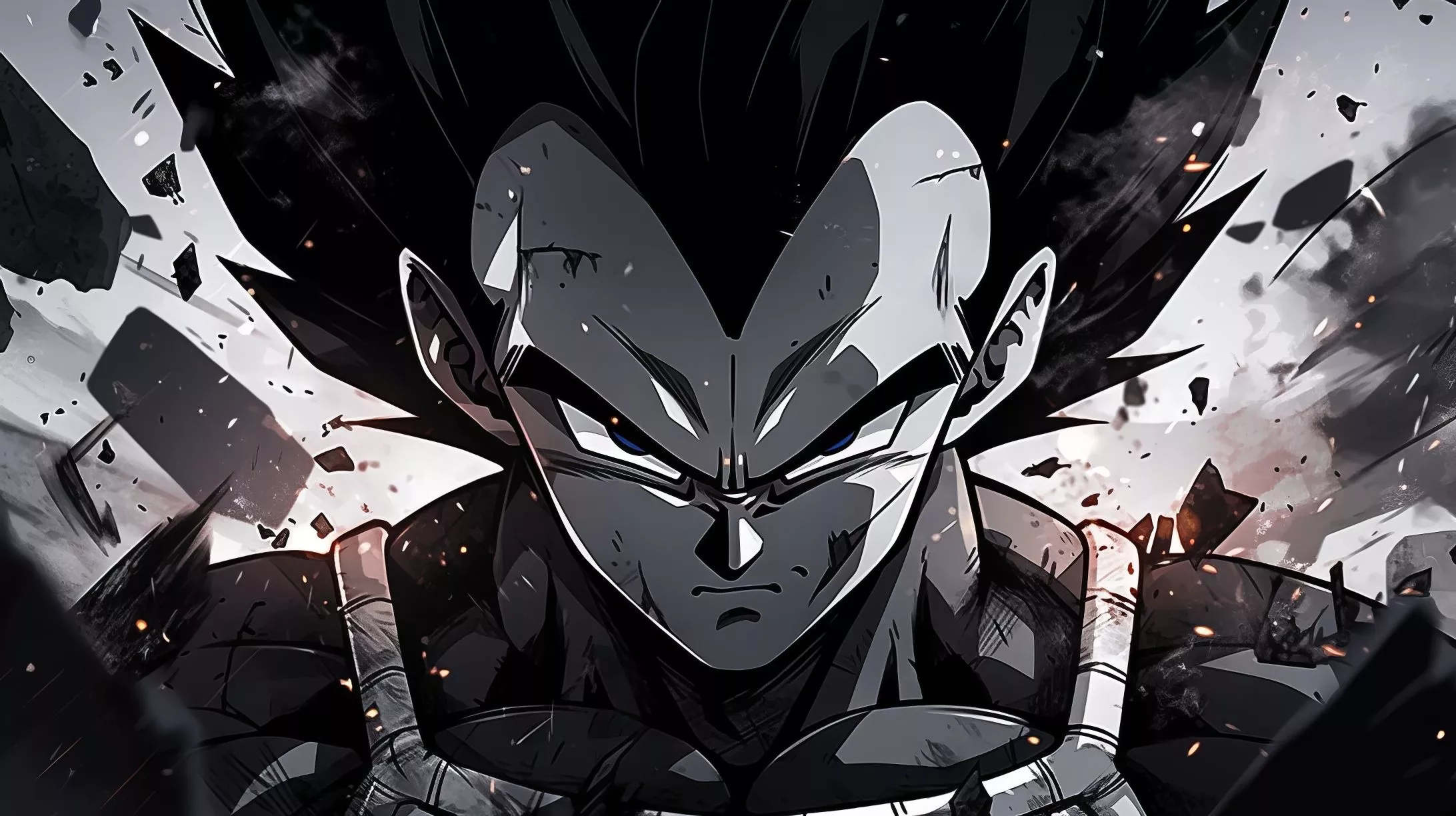 Vegeta Black and White Manga Wallpaper