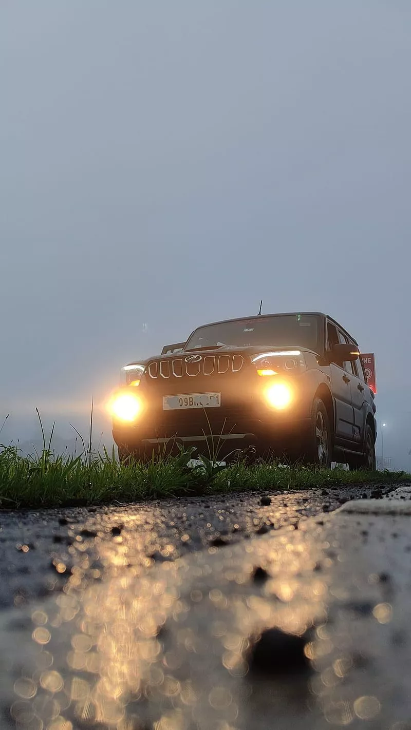 Scorpio s11 bs6, automotive lighting, sky, mahindra, supercars, HD phone wallpaper