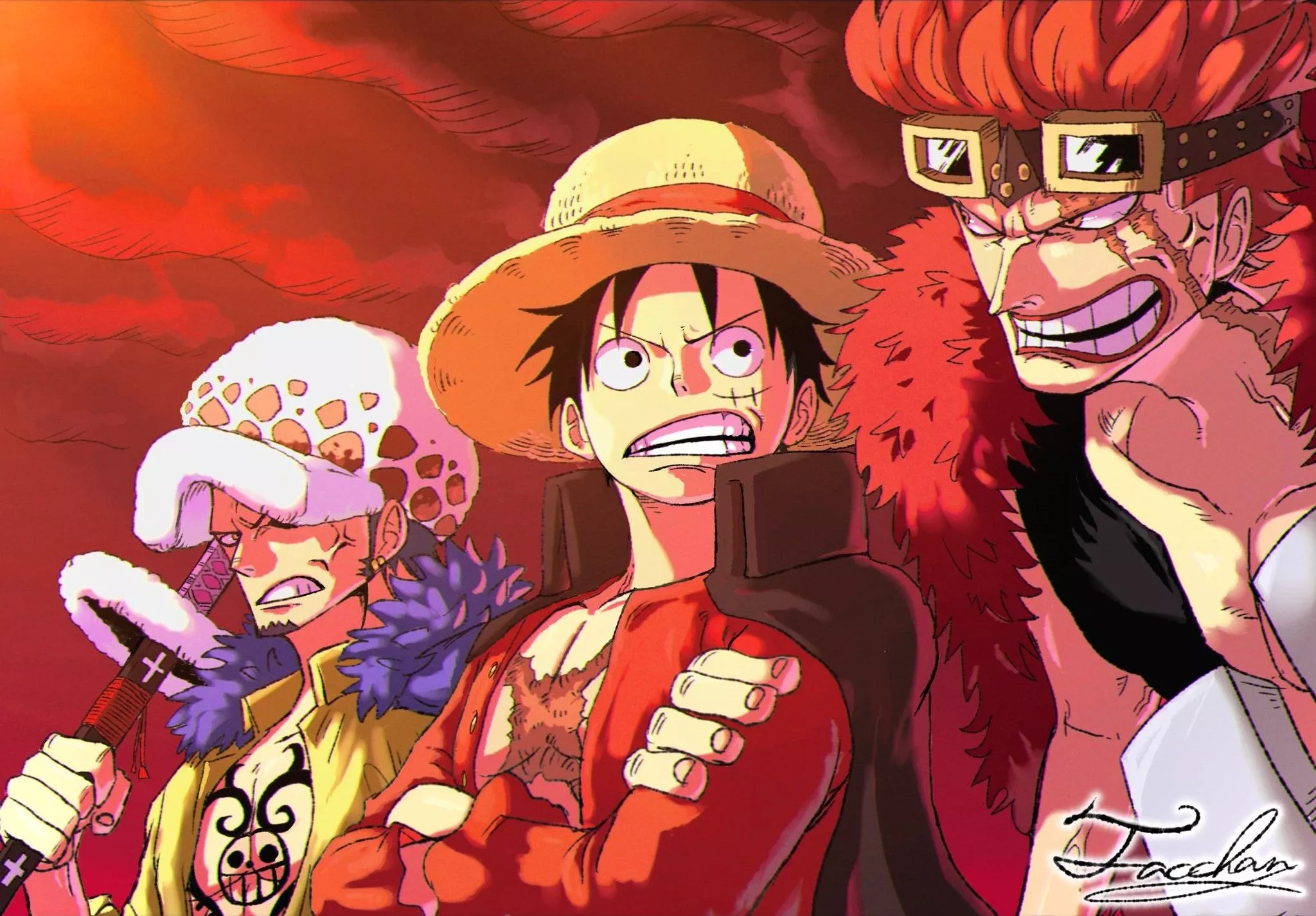 Download Eustass Kid Monkey D. Luffy Trafalgar Law Anime One Piece HD Wallpaper