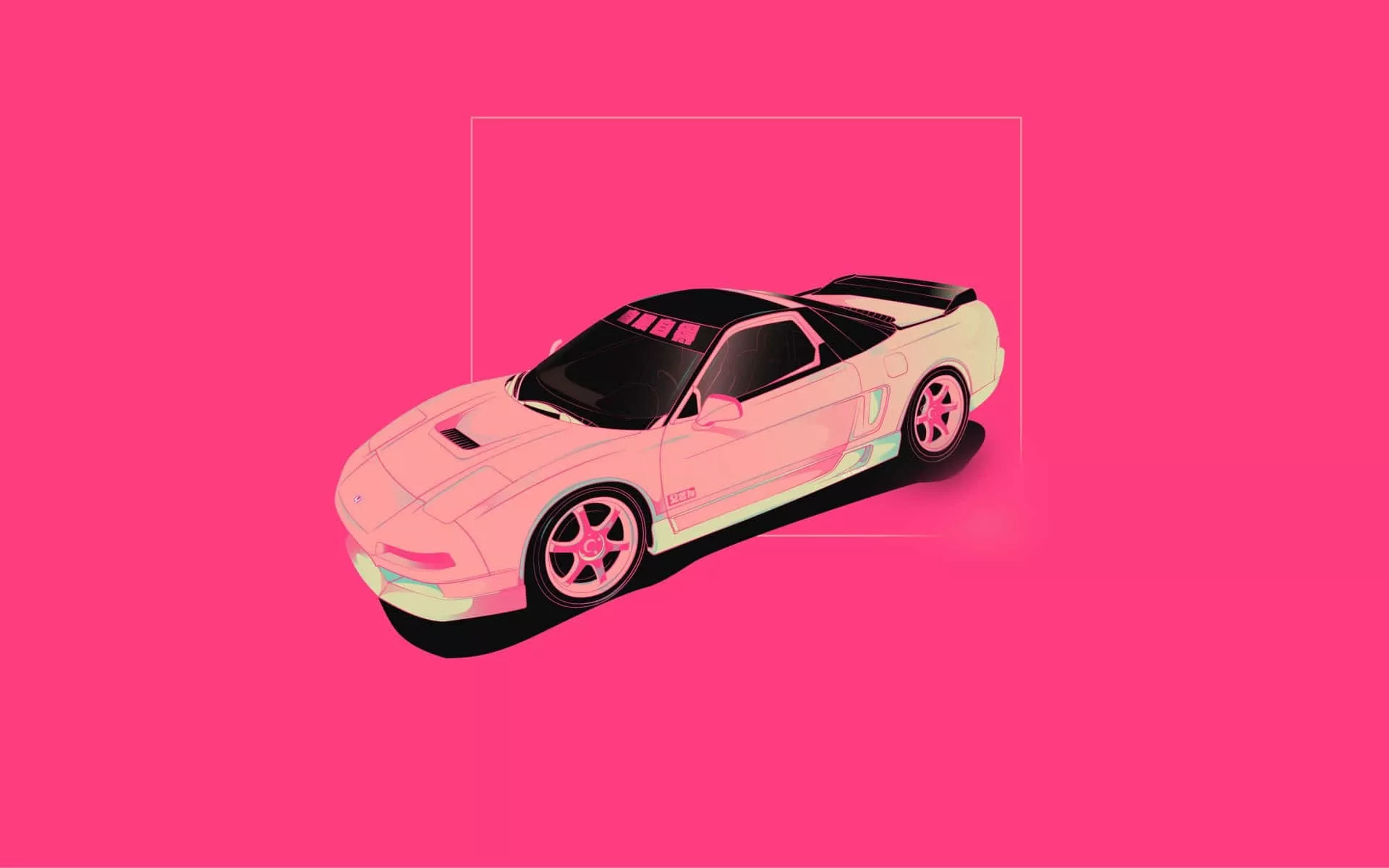 Download A Pink Car On A Pink Background Wallpaper