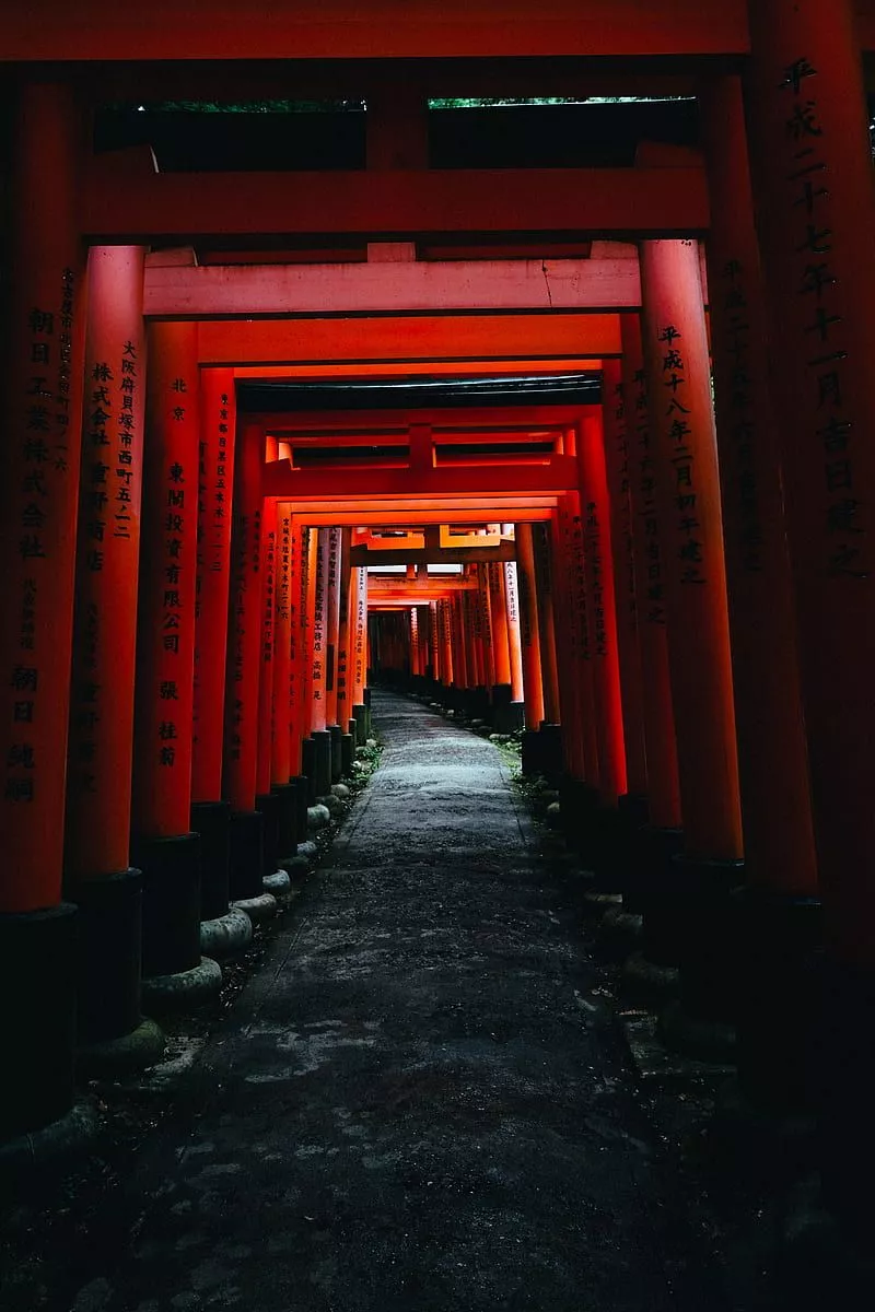 Torii, traditional Japanese gate, japan, sunset, ocean, gate in the water, HD wallpaper