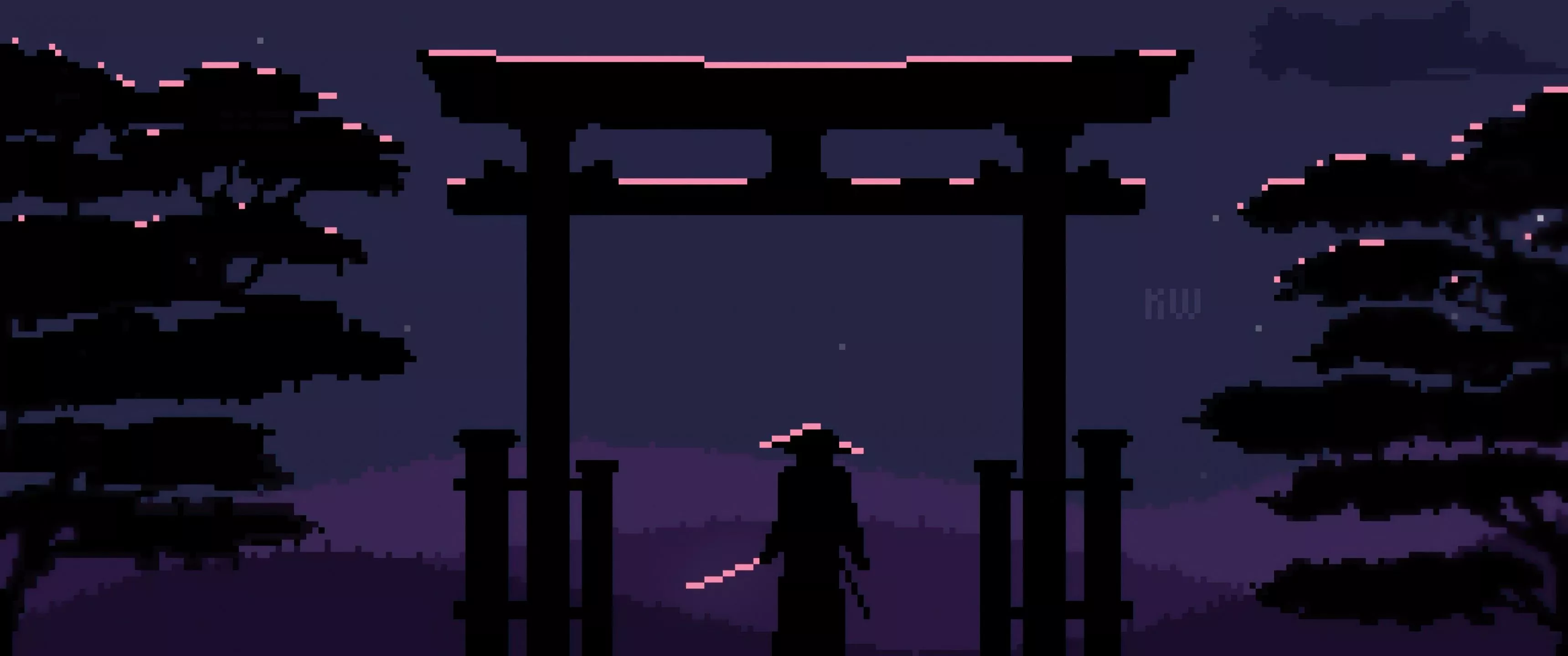 Samurai Wallpaper 4K, Pixel art, Torii gate