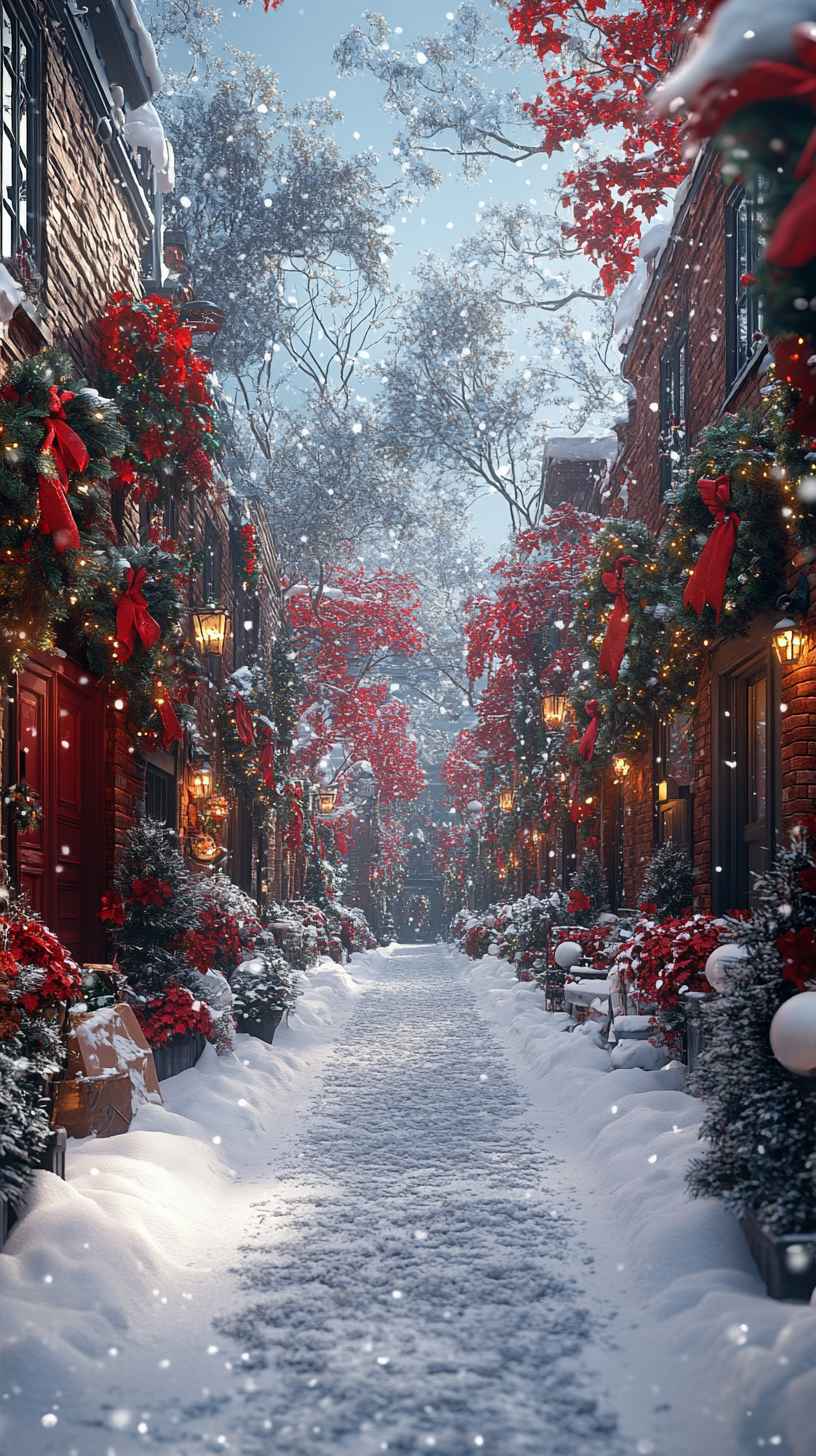 8K Christmas Village Snowfall Mobile