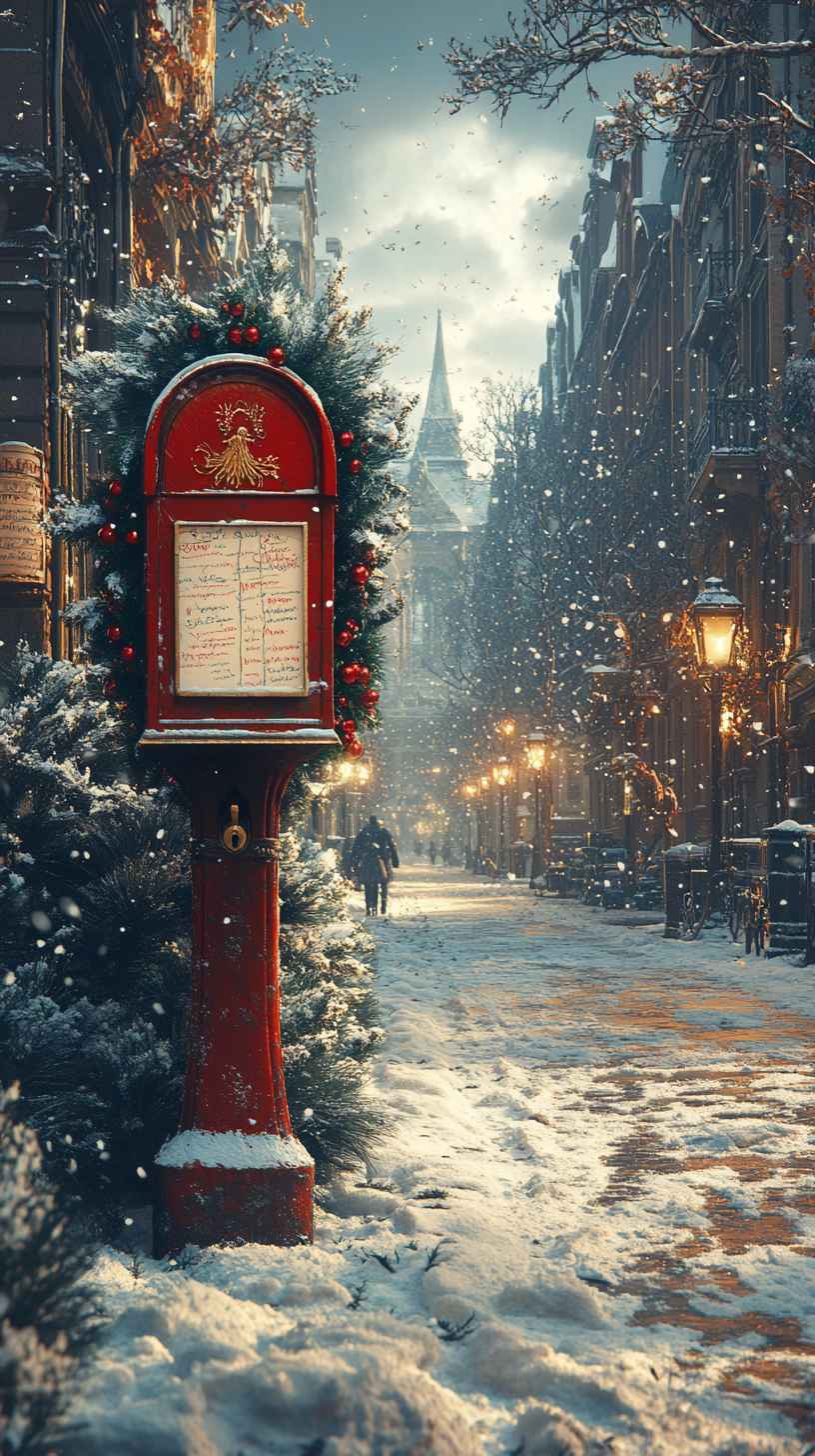 8K Snowy Christmas Street Scene Mobile