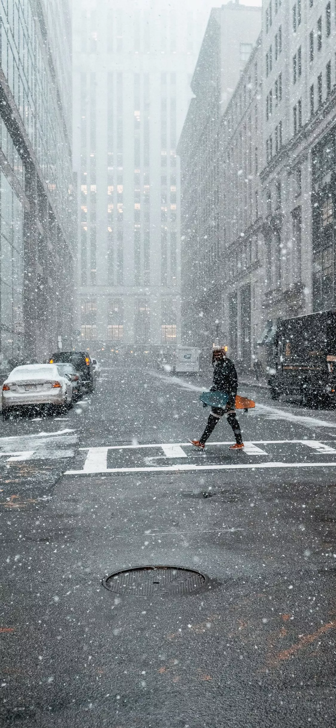 Person Street Snow 4k iPhone