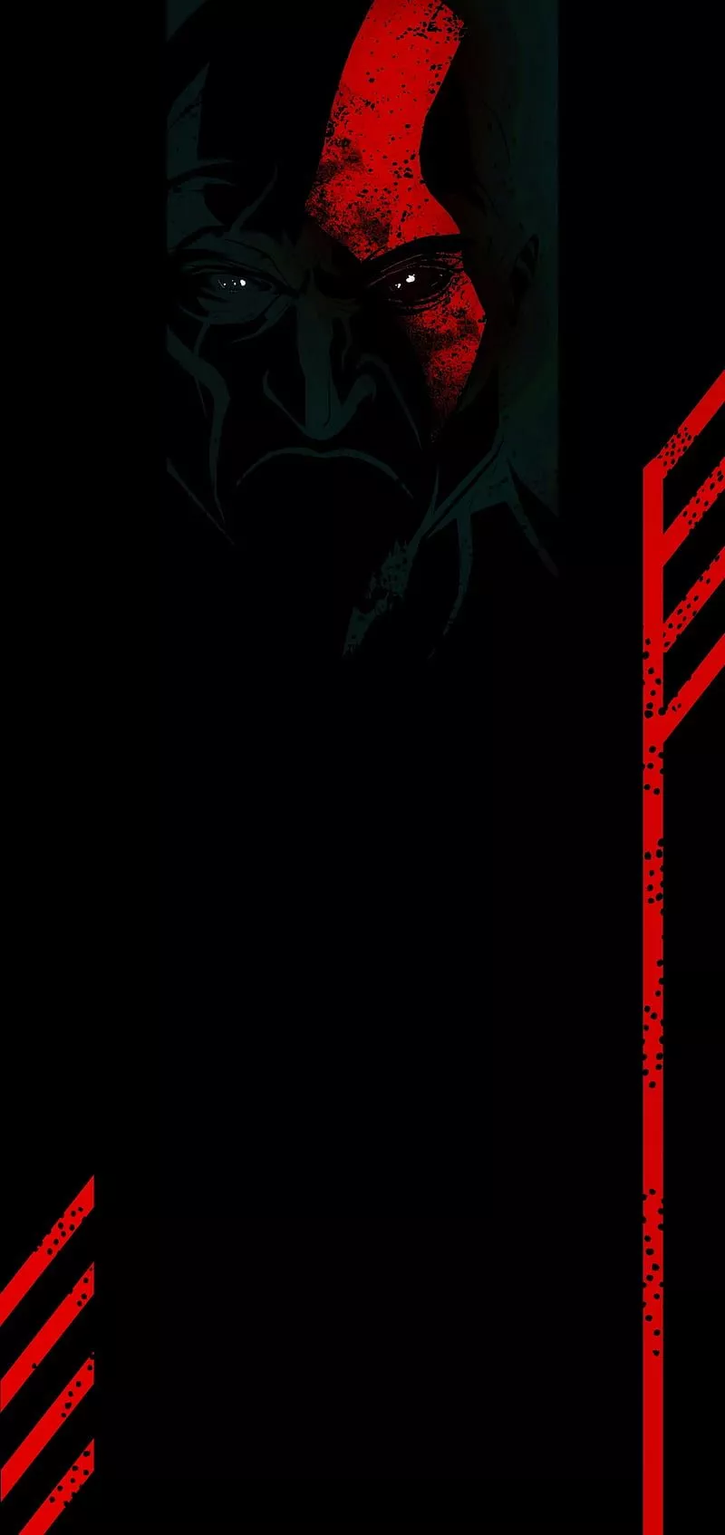 Kartos God of War, god of war, red and black, red lines, shafs, HD phone wallpaper