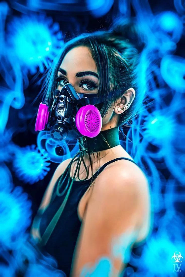 GIRL TOXIC MASK WALLPAPER PHONE