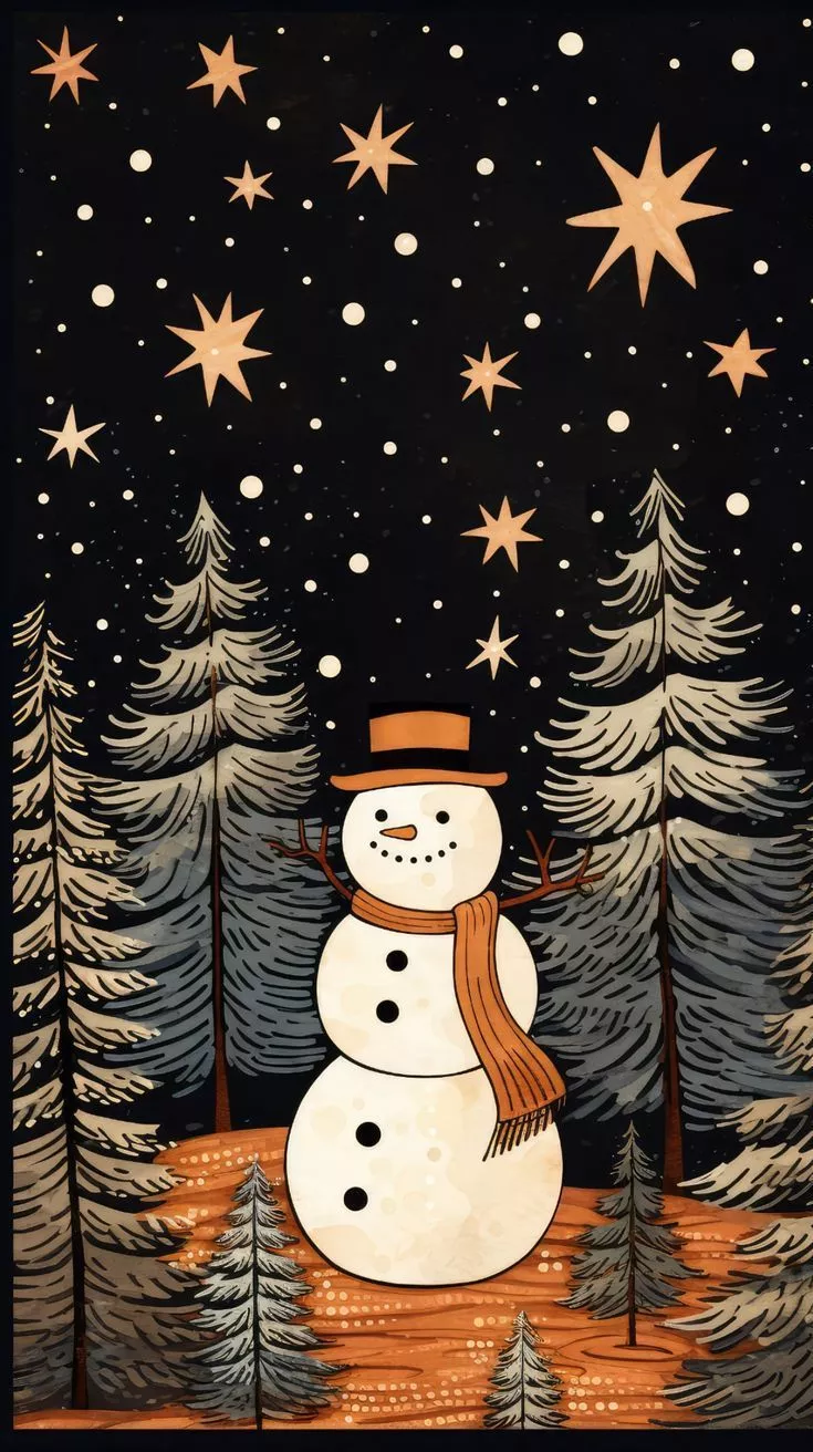 Classic Snowman iPhone Wallpaper