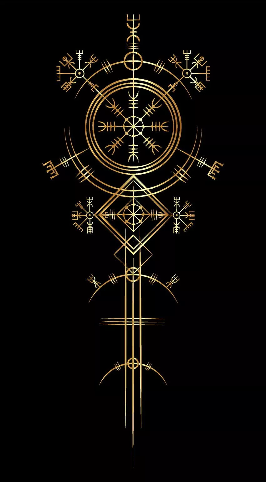 Magic ancient viking art deco, Gold