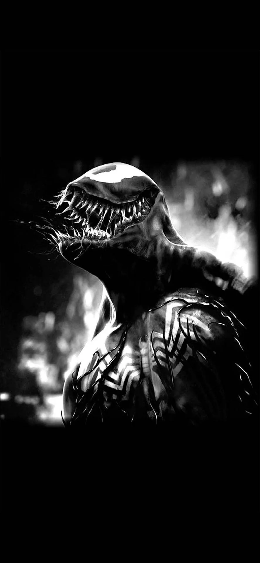 Black And White Venom iPhone Wallpaper