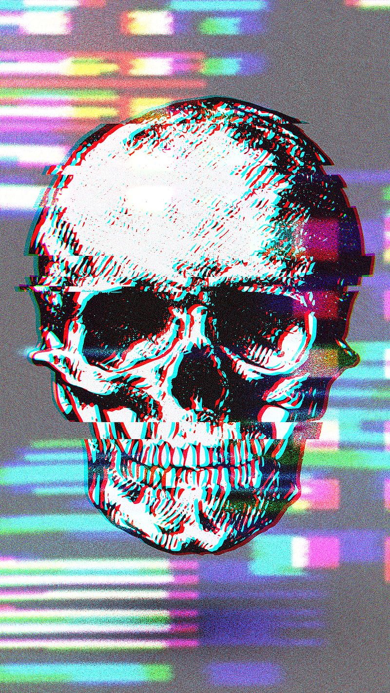 Glitchskullll, Trippy, VHS, bone, bones