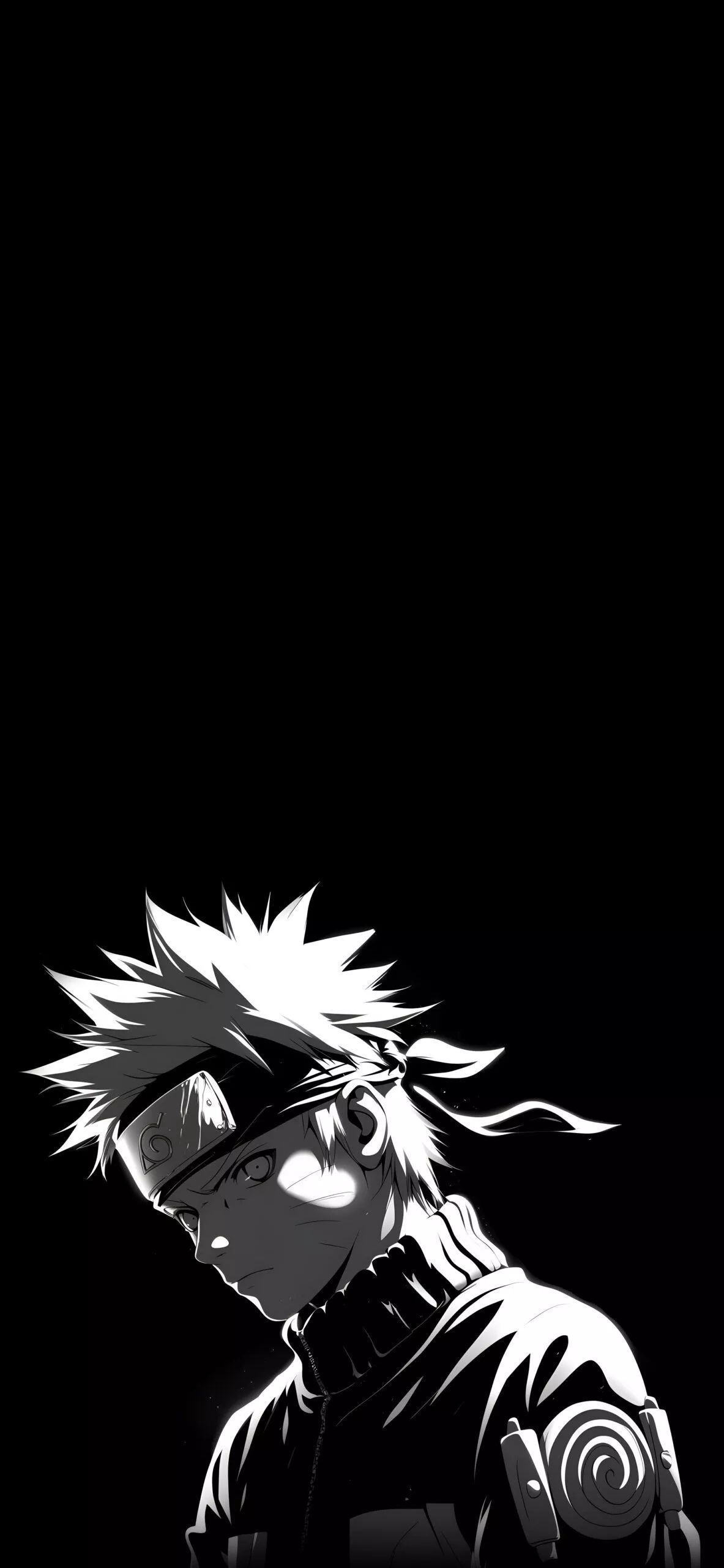 Naruto Uzumaki Black & White Wallpaper