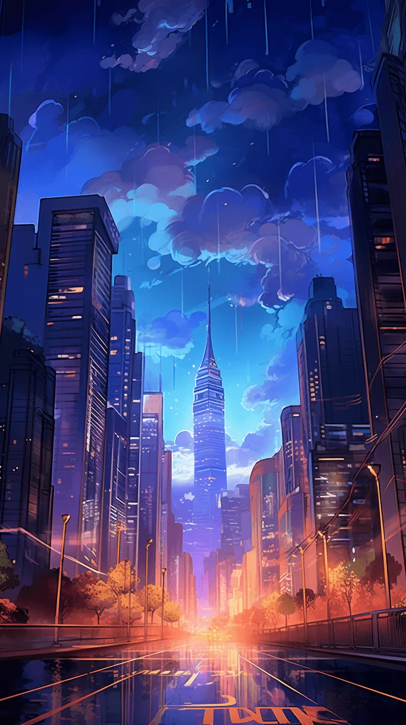 Cityscape Backdrops Manhwa Wallpaper