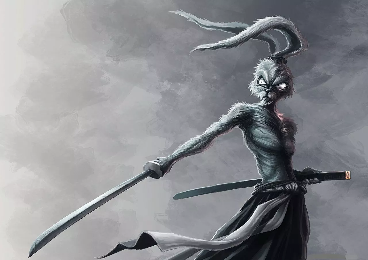 Picture Swords Rabbits Samurai
