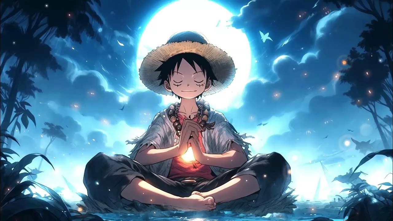 One Piece Luffy Moonlight Meditation 4K