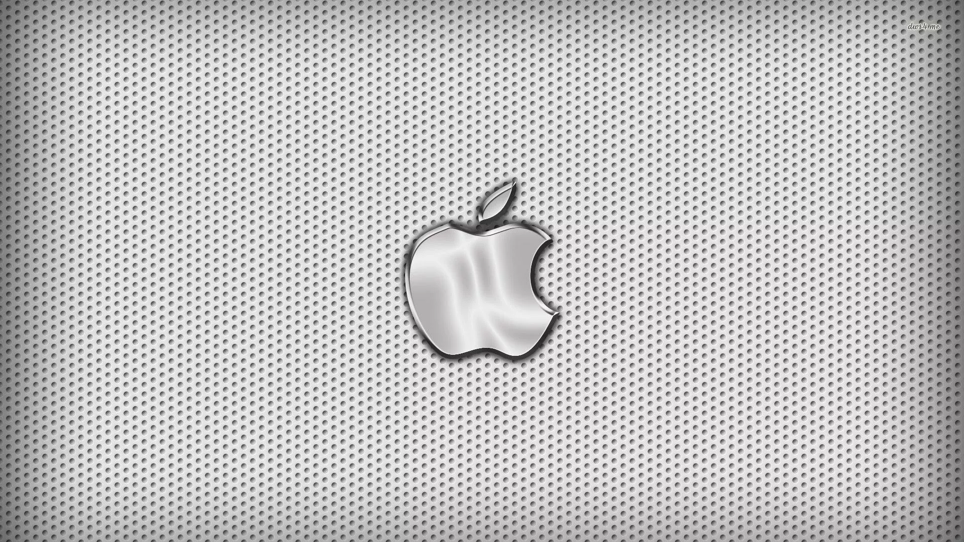 Shiny Steel Metallic Apple Logo 3D