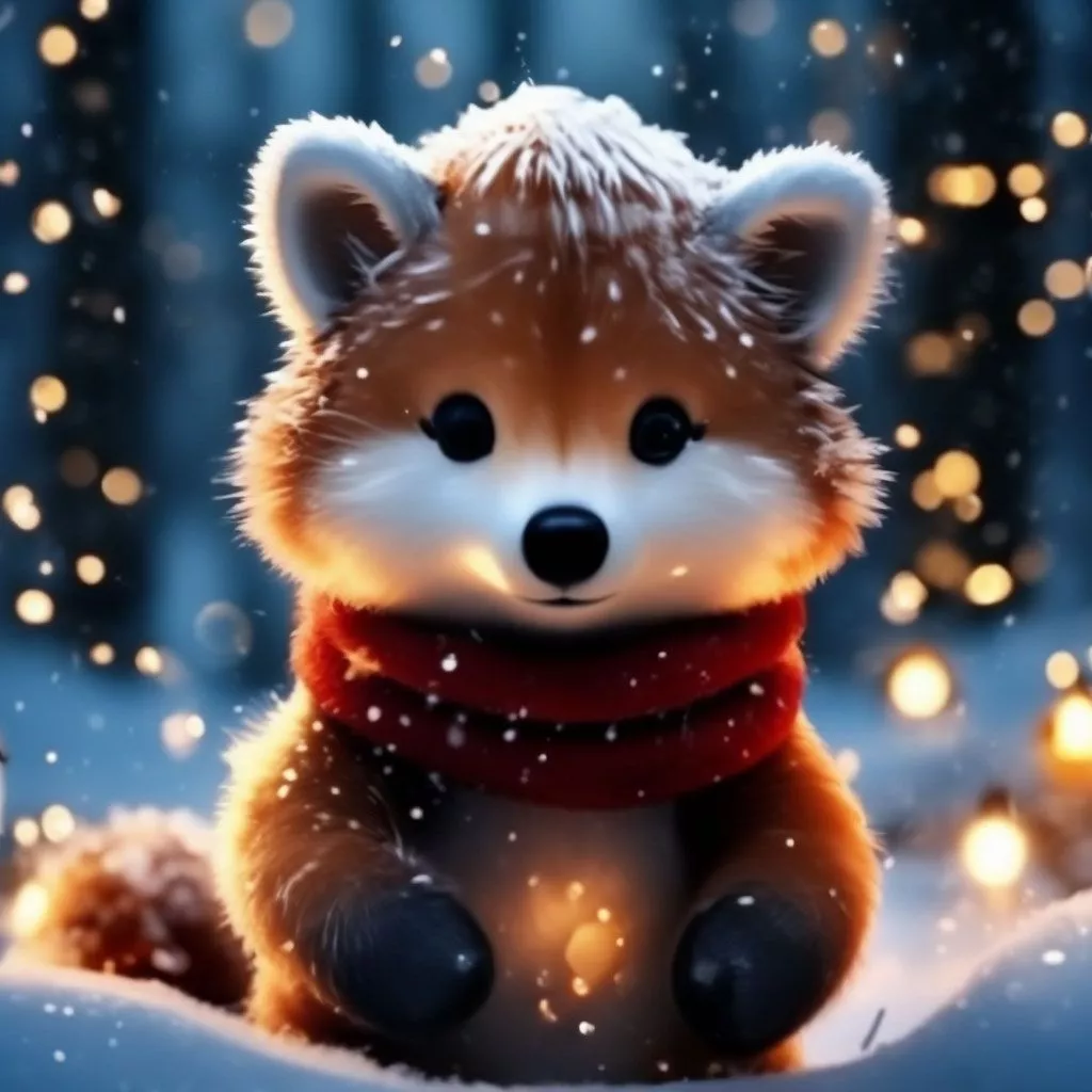 Cute animals smiling in the New Year