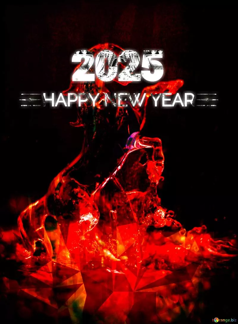 Red Horse Happy New Year 2025 Dark