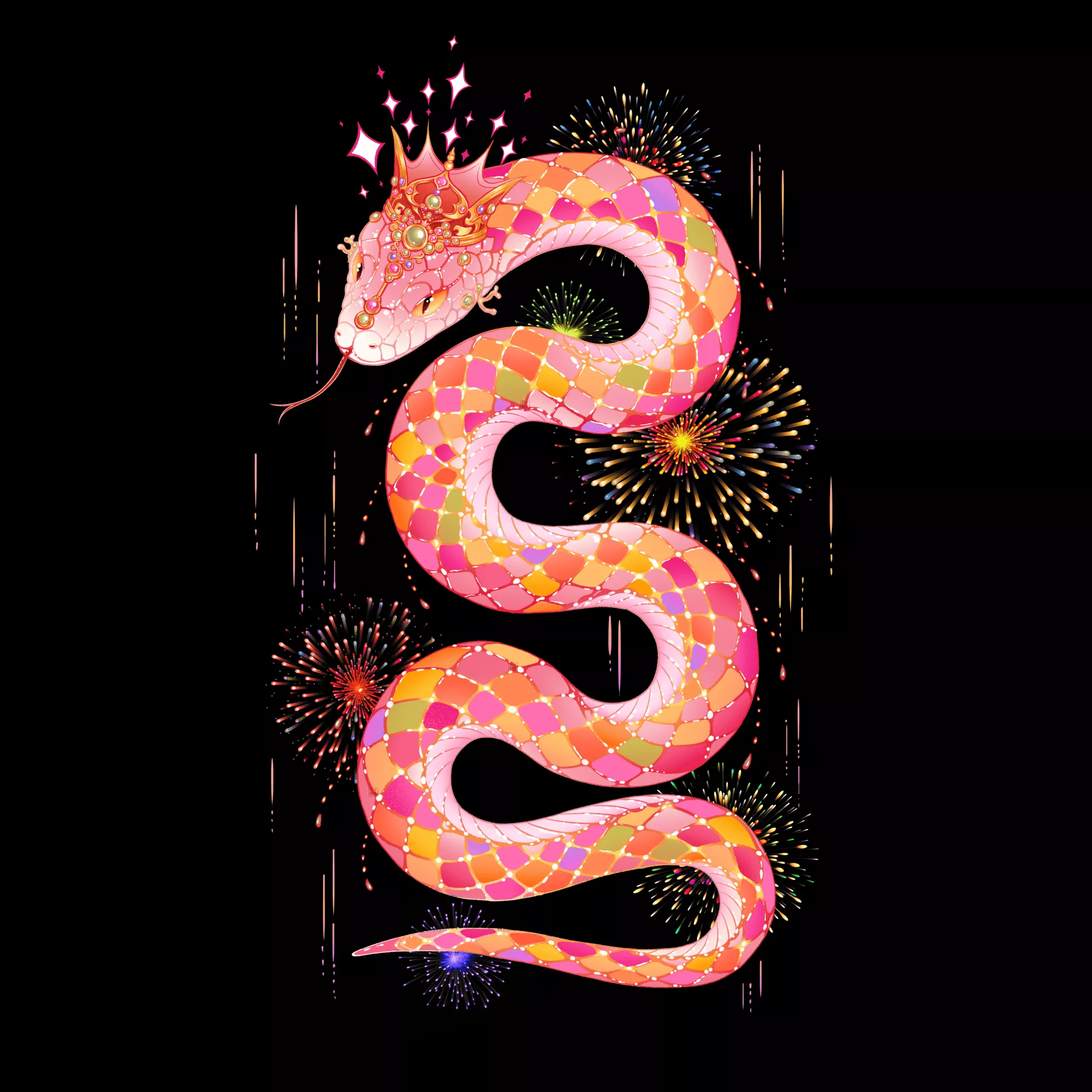 Year of the Snake Wallpaper 4K, 2025