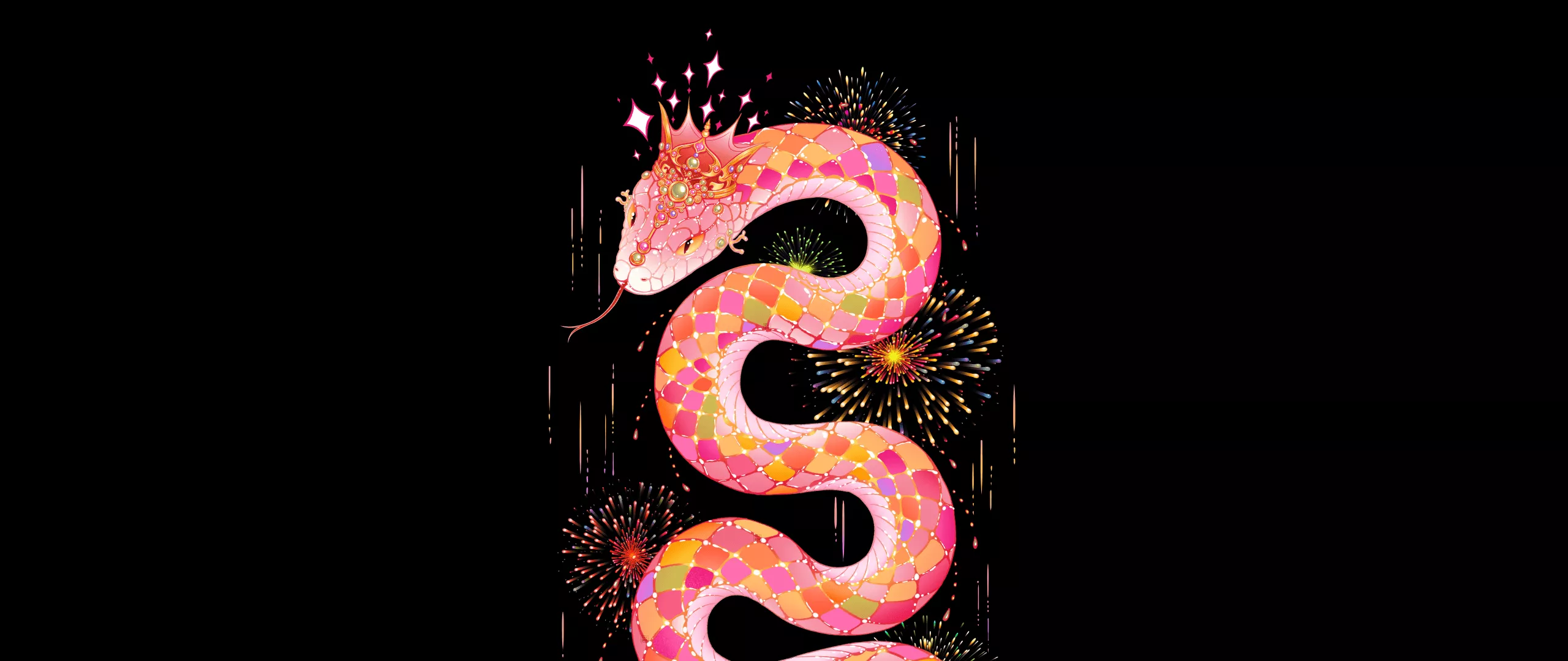Year of the Snake Wallpaper 4K, 2025